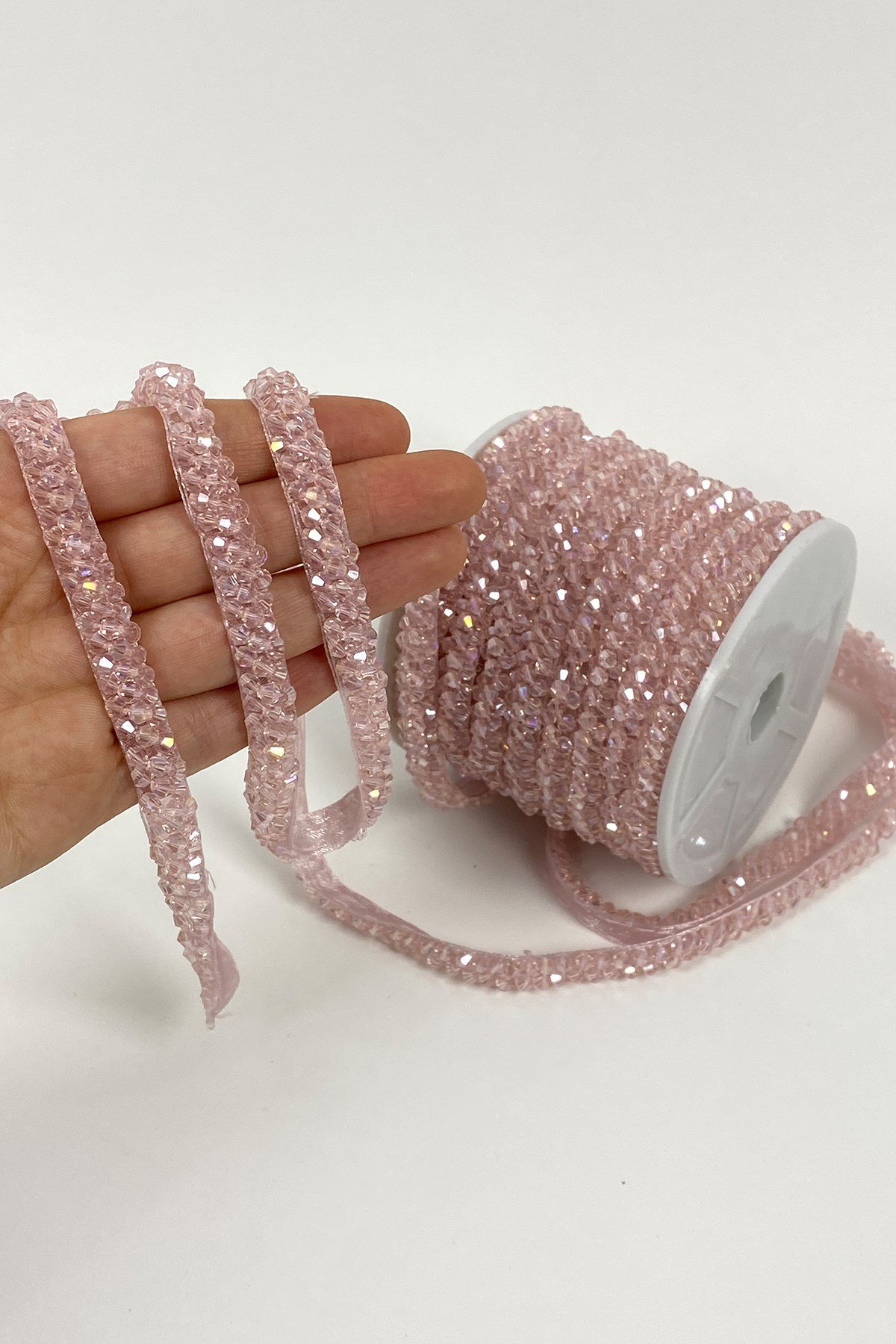Crystal Bead Embroidered Ribbon