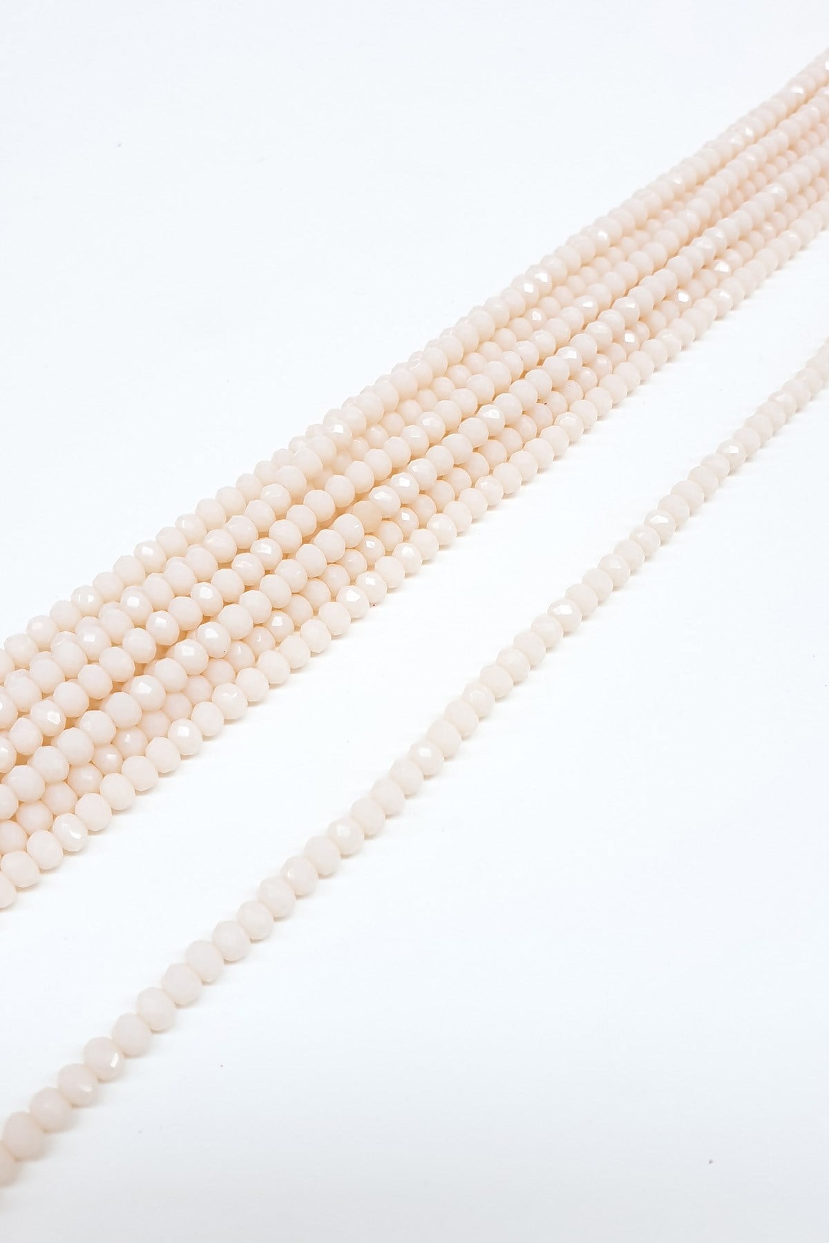 Kristal Boncuk Mat Krem 4 Mm