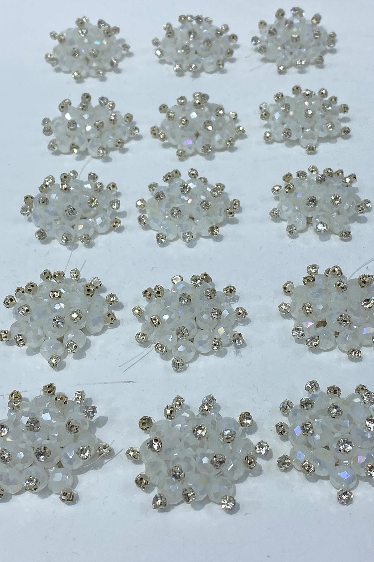 Kristal İnci Boncuklu Taşlı Broş