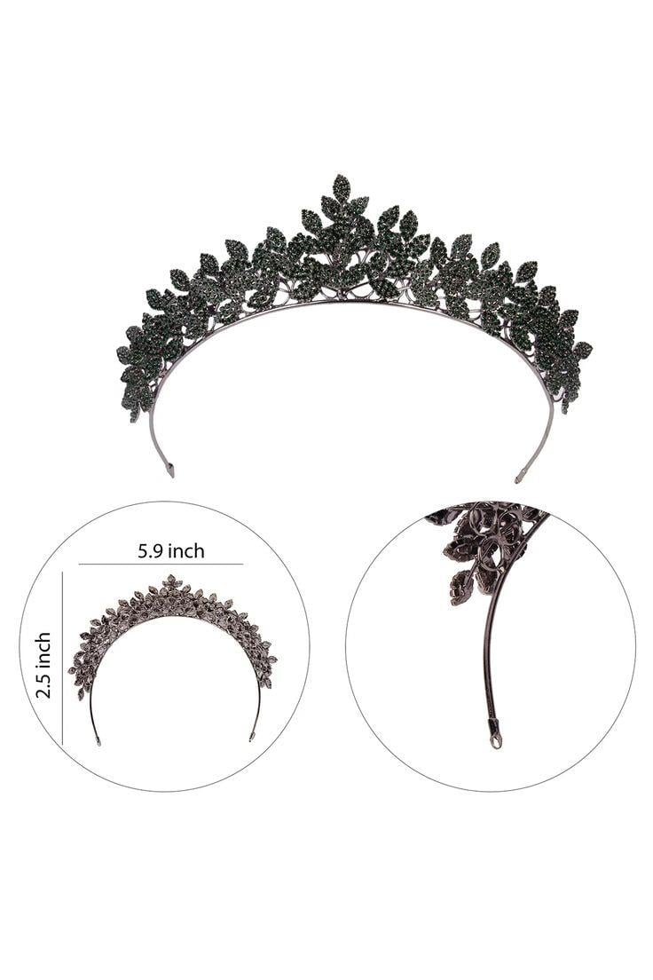 Crystal Embellished Flower Pattern Bridal Henna Night Tiara, Silver Tiara for Special Occasions