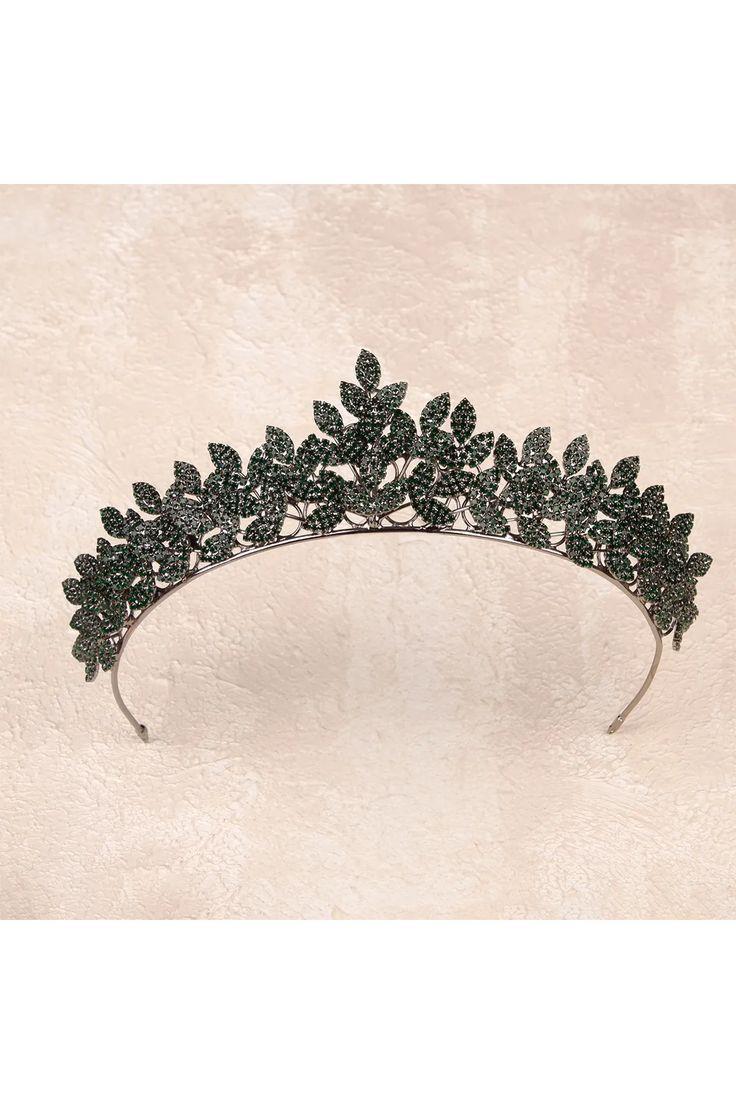 Crystal Embellished Flower Pattern Bridal Henna Night Tiara, Silver Tiara for Special Occasions