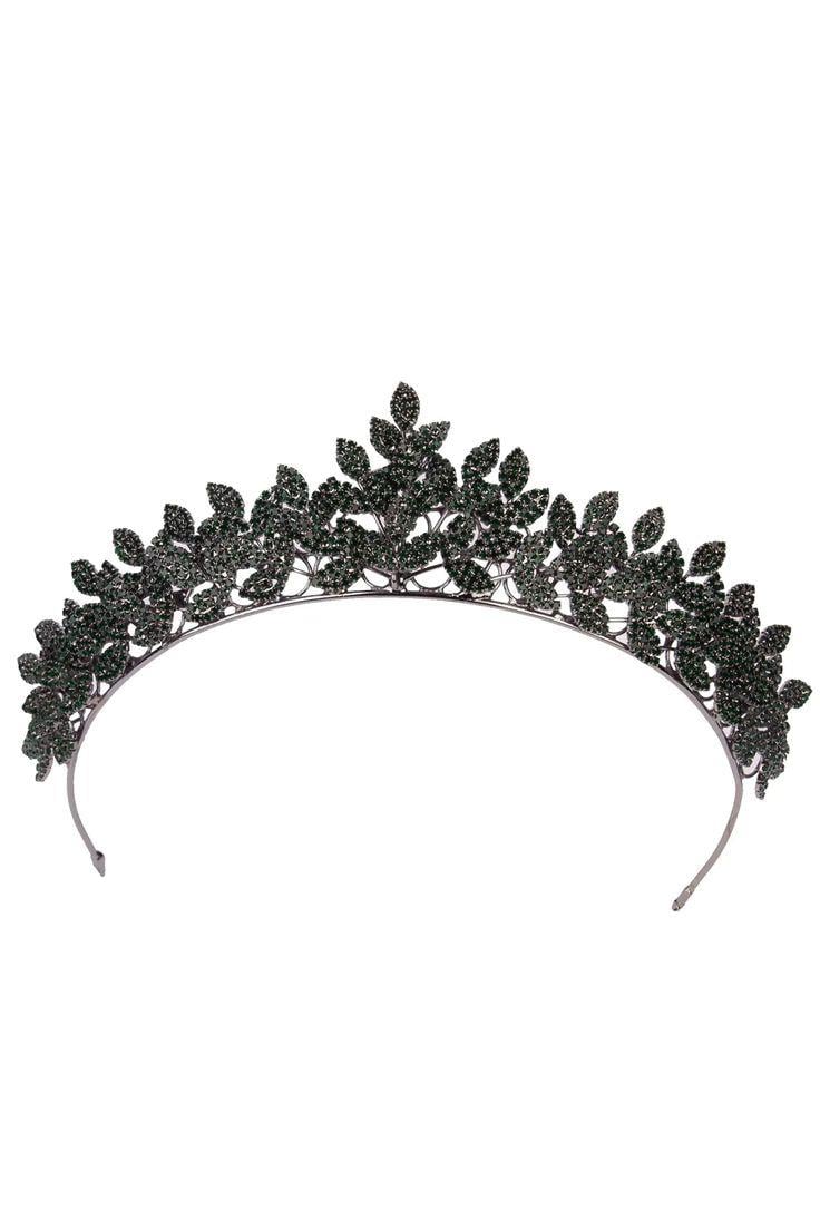 Crystal Embellished Flower Pattern Bridal Henna Night Tiara, Silver Tiara for Special Occasions