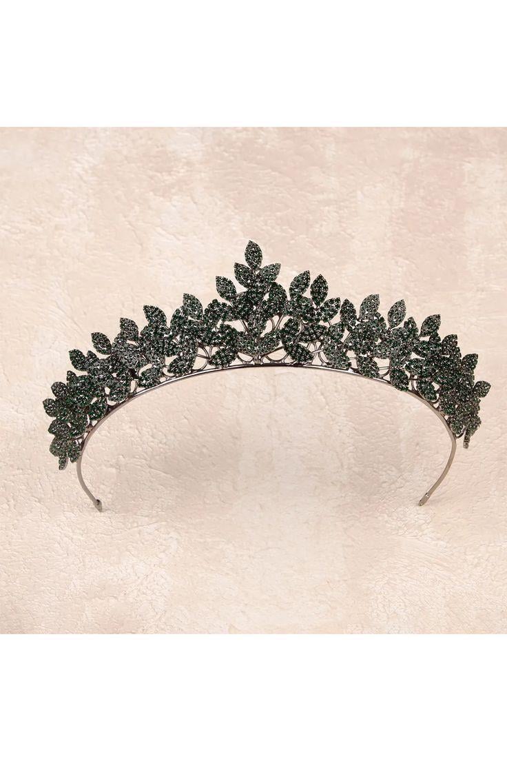Crystal Embellished Flower Pattern Bridal Henna Night Tiara, Silver Tiara for Special Occasions