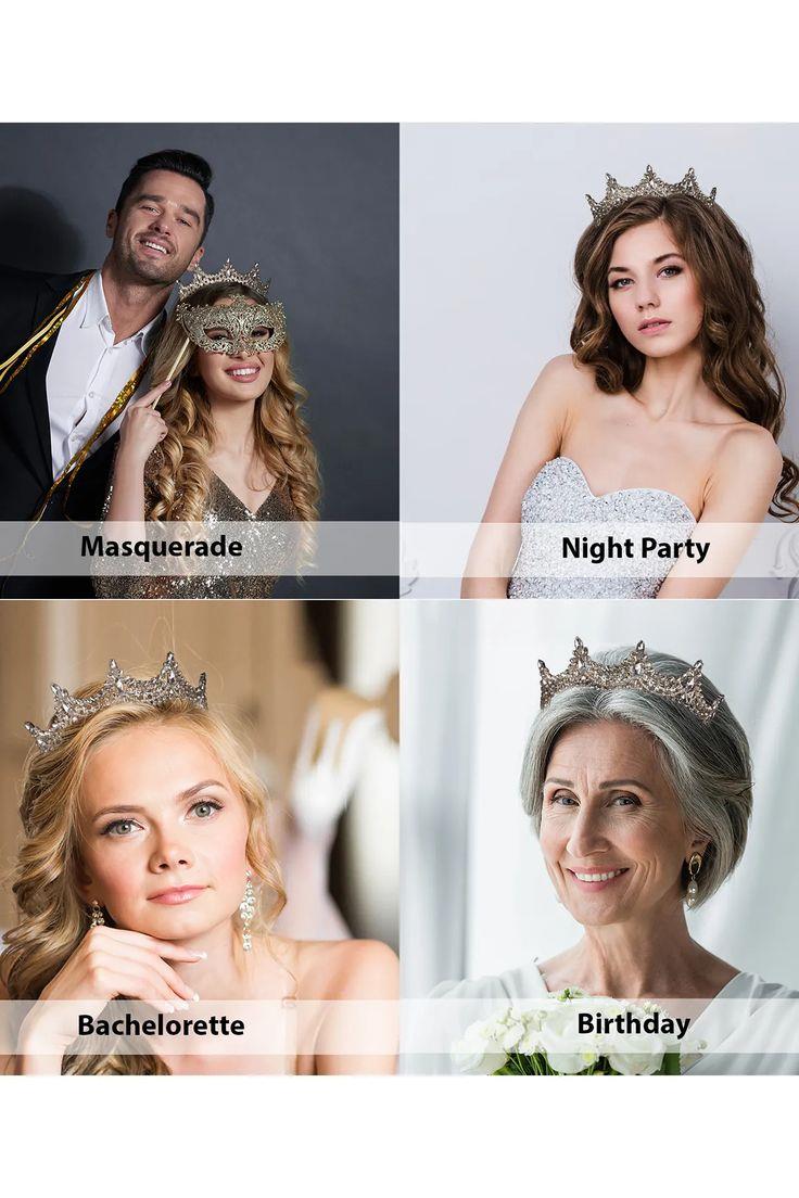 Crystal Embellished Sparkling Bridal Princess Tiara, Queen Tiara for Henna Night, Bride Wedding Tiara, Silver