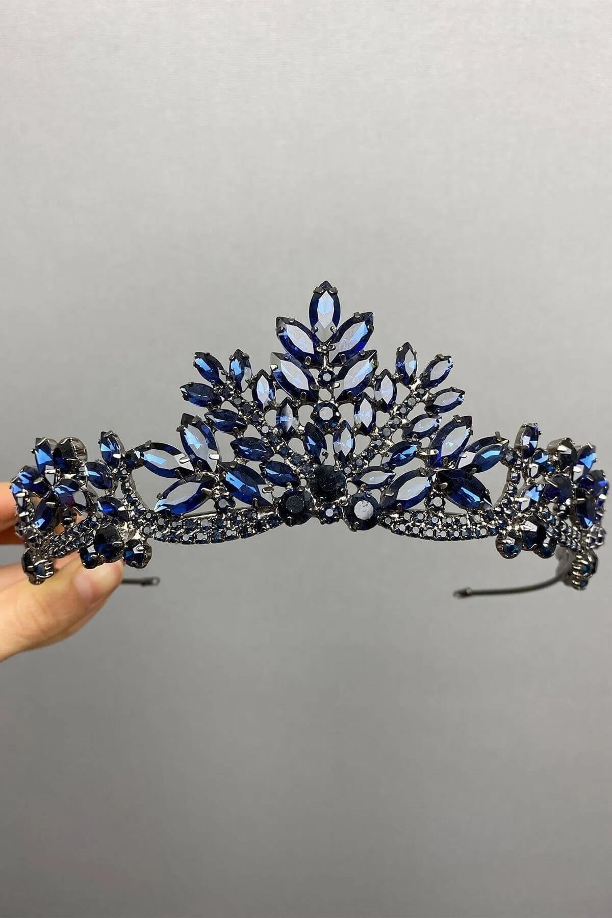 Navy Blue Berlin Model Bridal Henna Crown