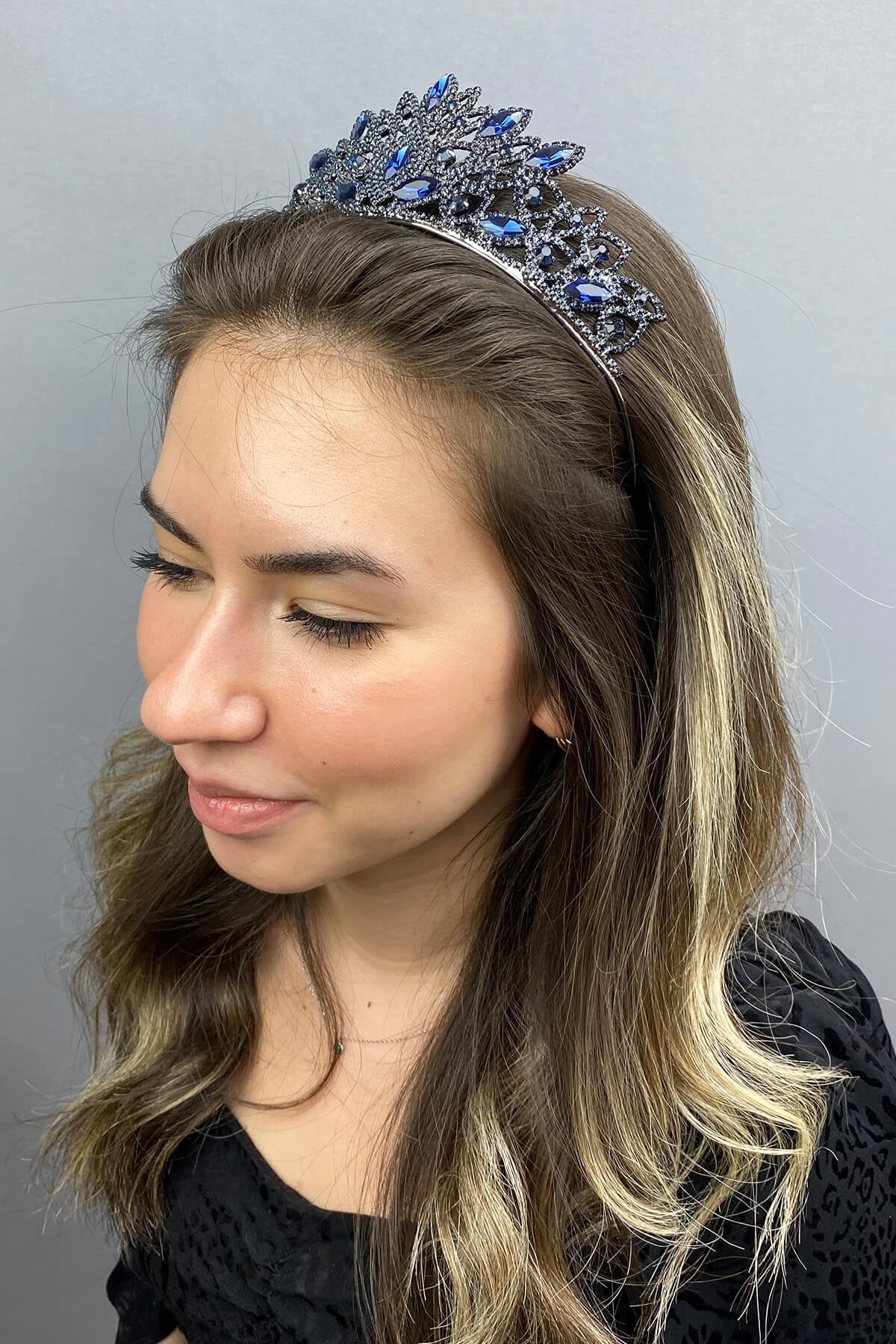 Navy Blue Heaven Henna Bridal Crown