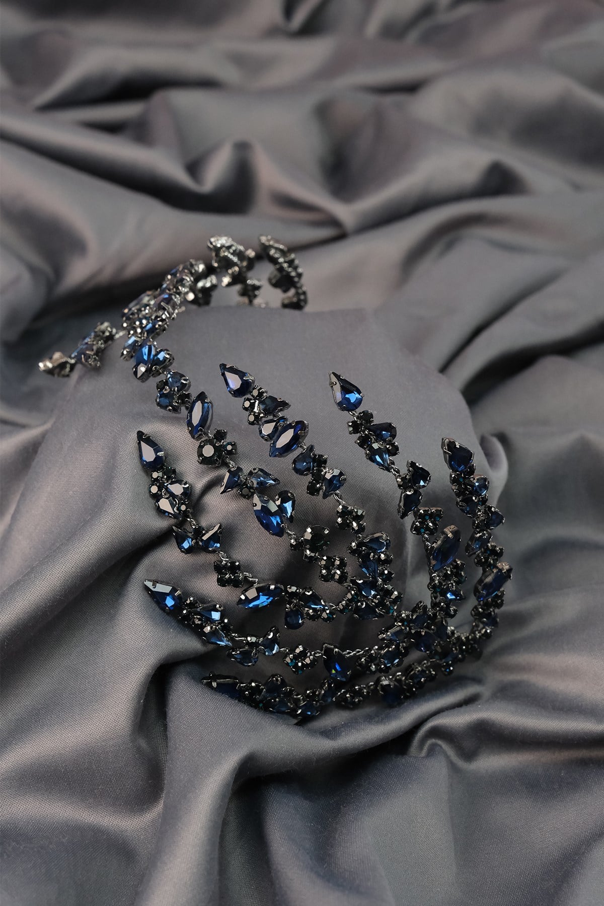 Navy Blue Double Sided Helen Bridal Henna Crown
