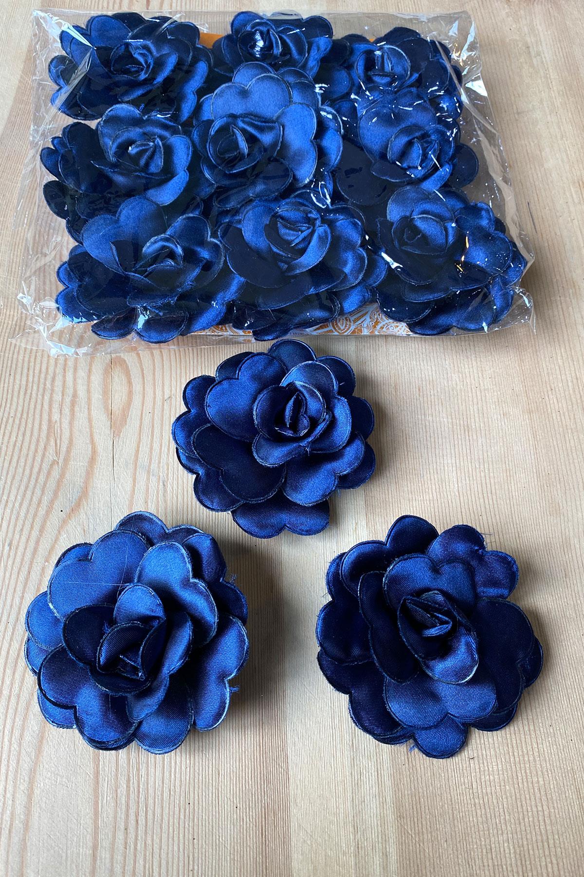 Navy Blue Bridal Henna Hand Rose 12 Pieces