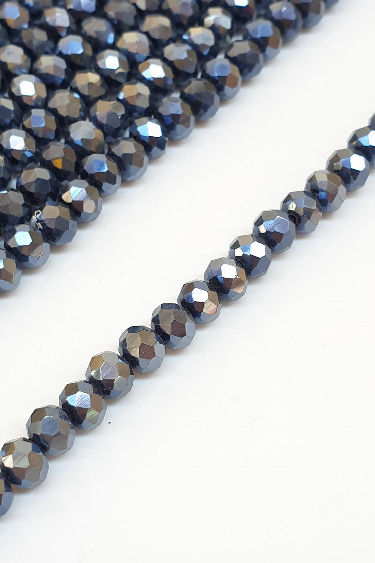 Navy Blue Plated Crystal Beads 6 Mm