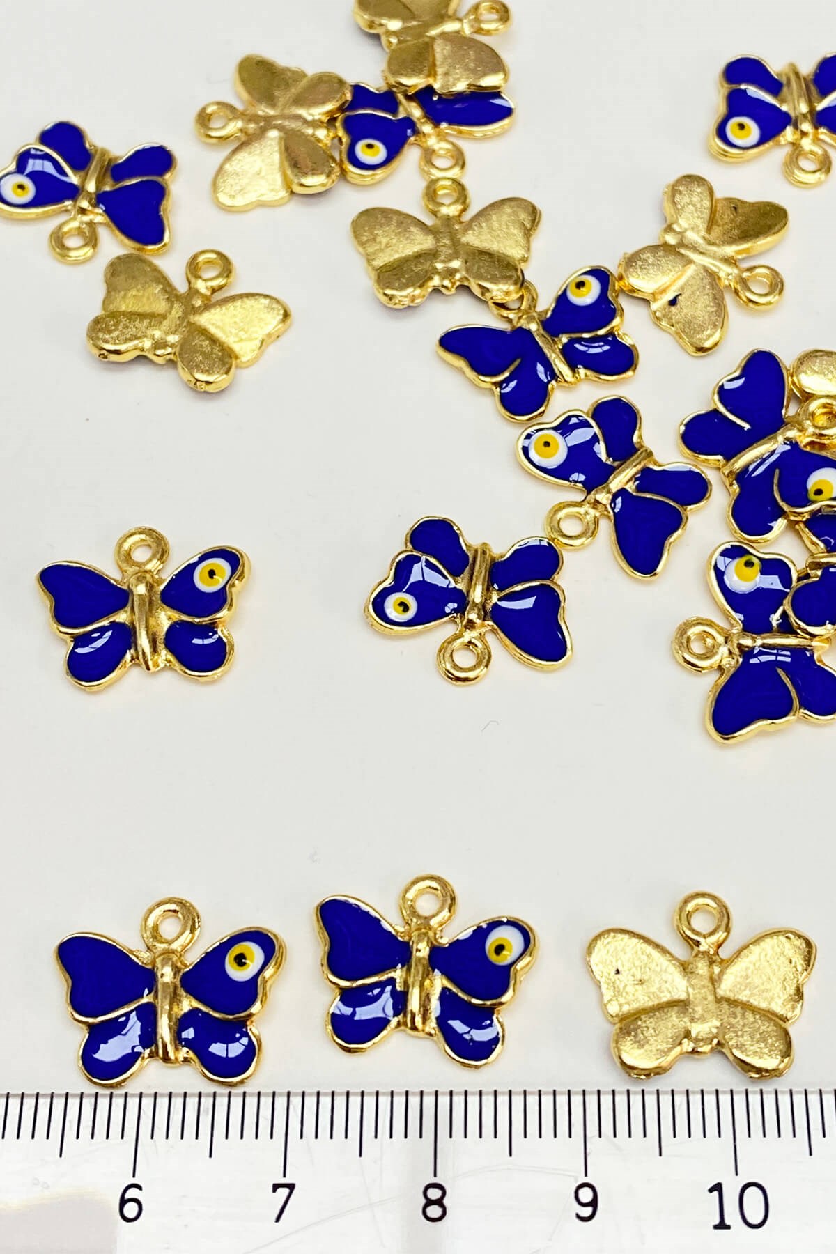 Navy Blue Butterfly Model Evil Eye Bead Pendant 1 pcs