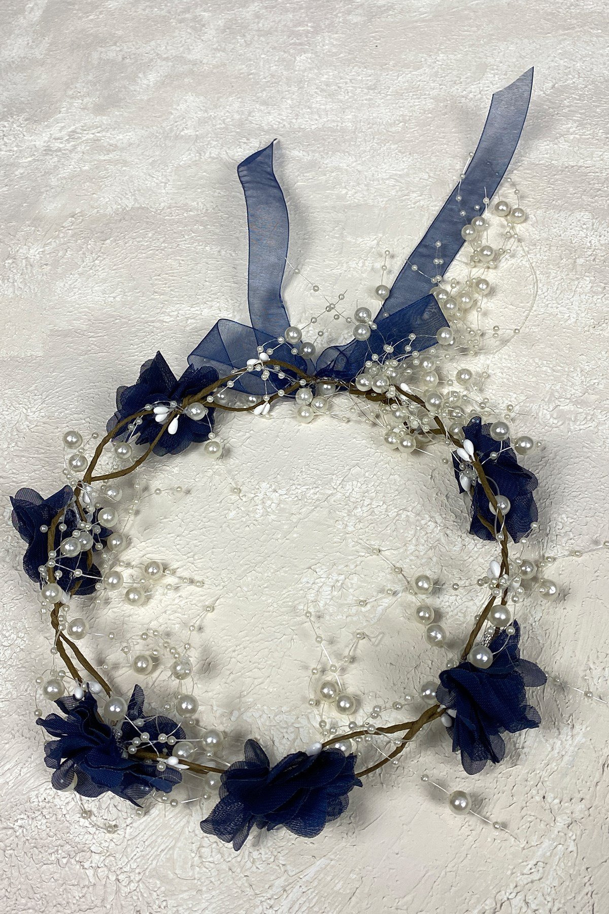 Navy Blue Laser Flower Special Design Bridesmaid Crown