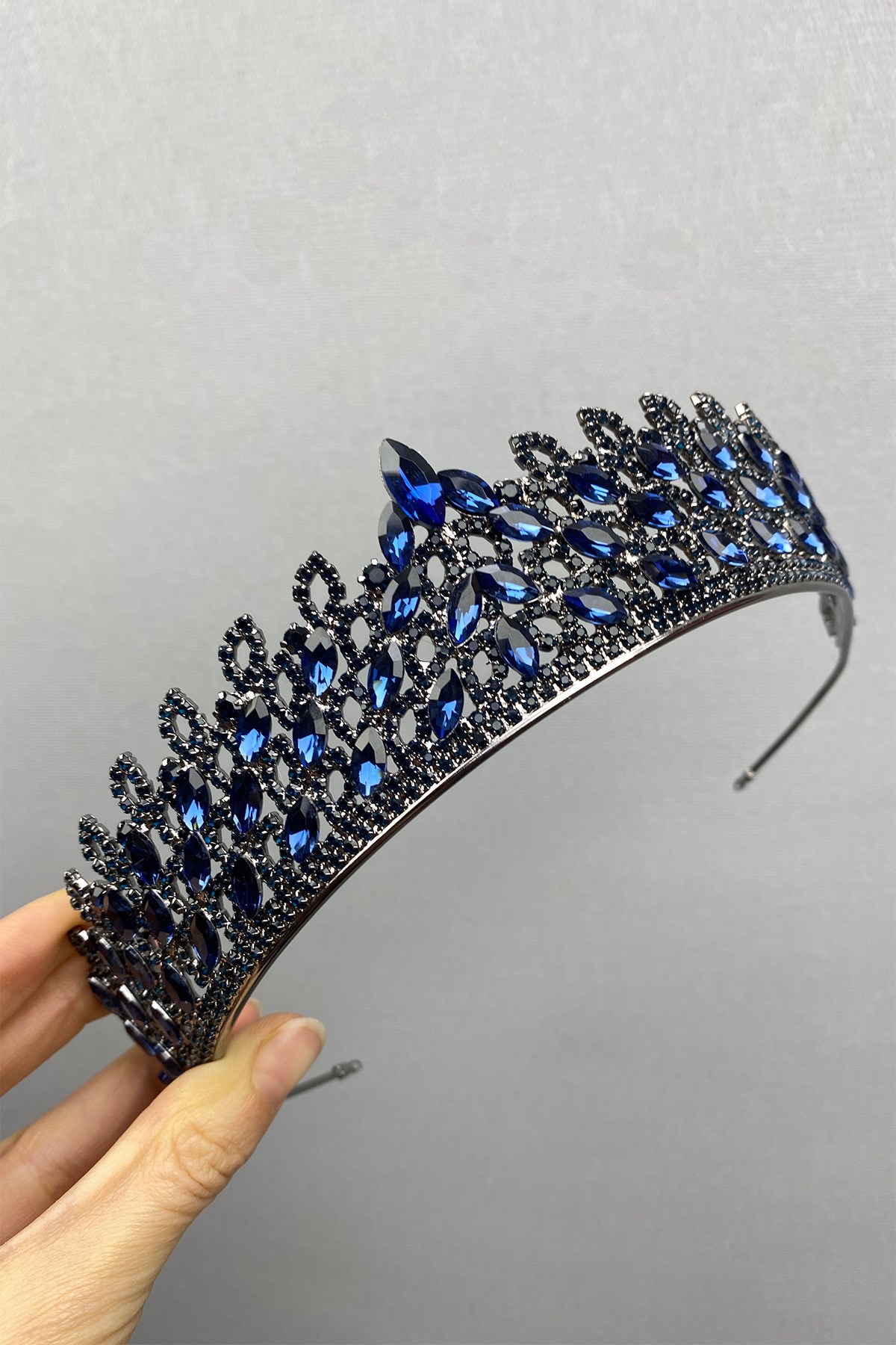 Navy Blue Mia Stone Henna Bridal Crown