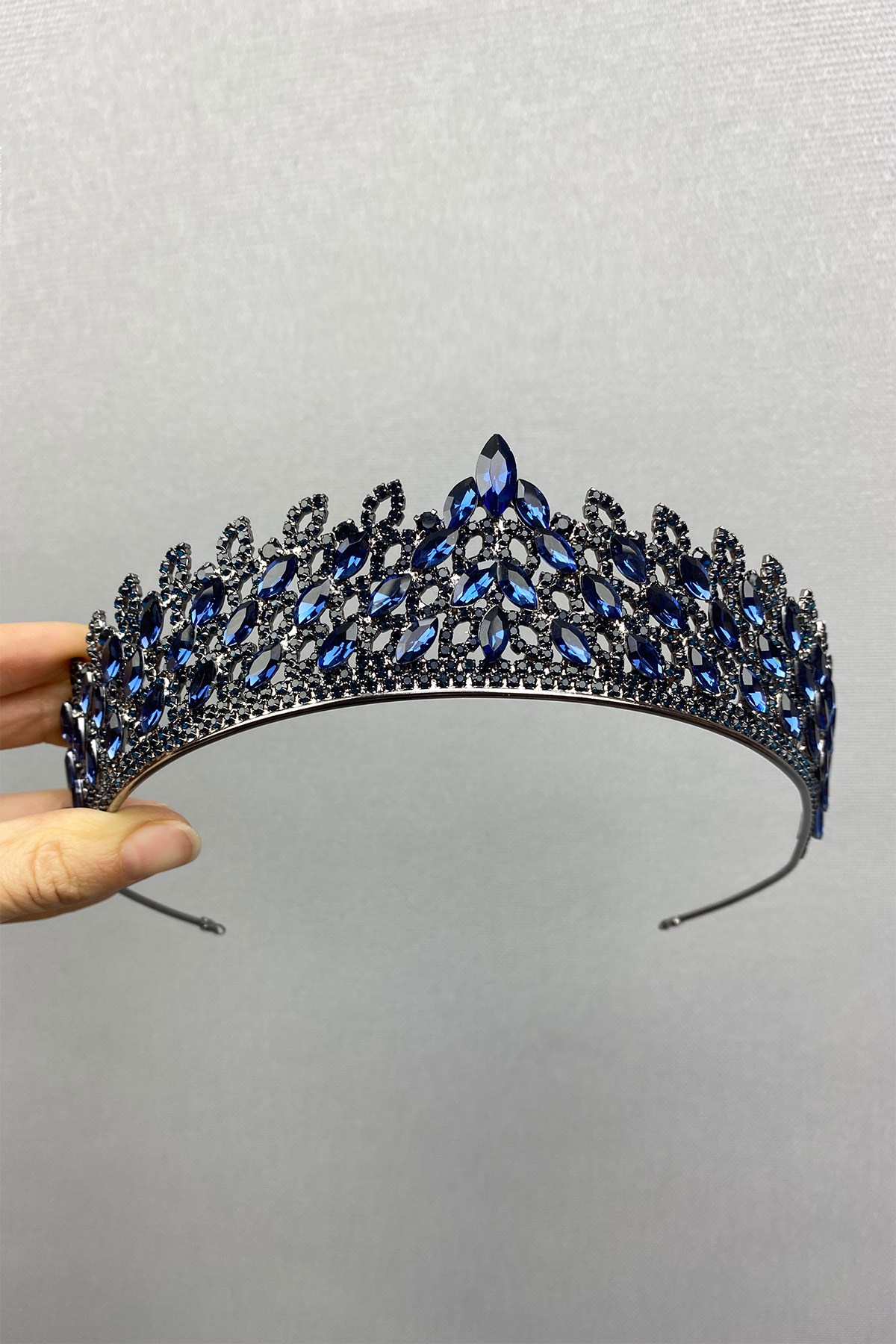 Navy Blue Mia Stone Henna Bridal Crown