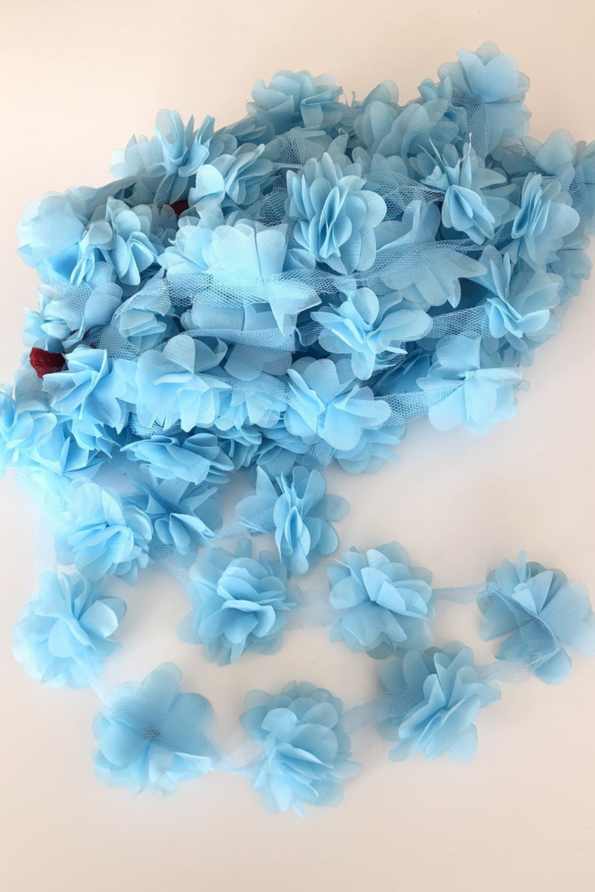 Bebe Blue Laser Cut Chiffon Tulle Flower