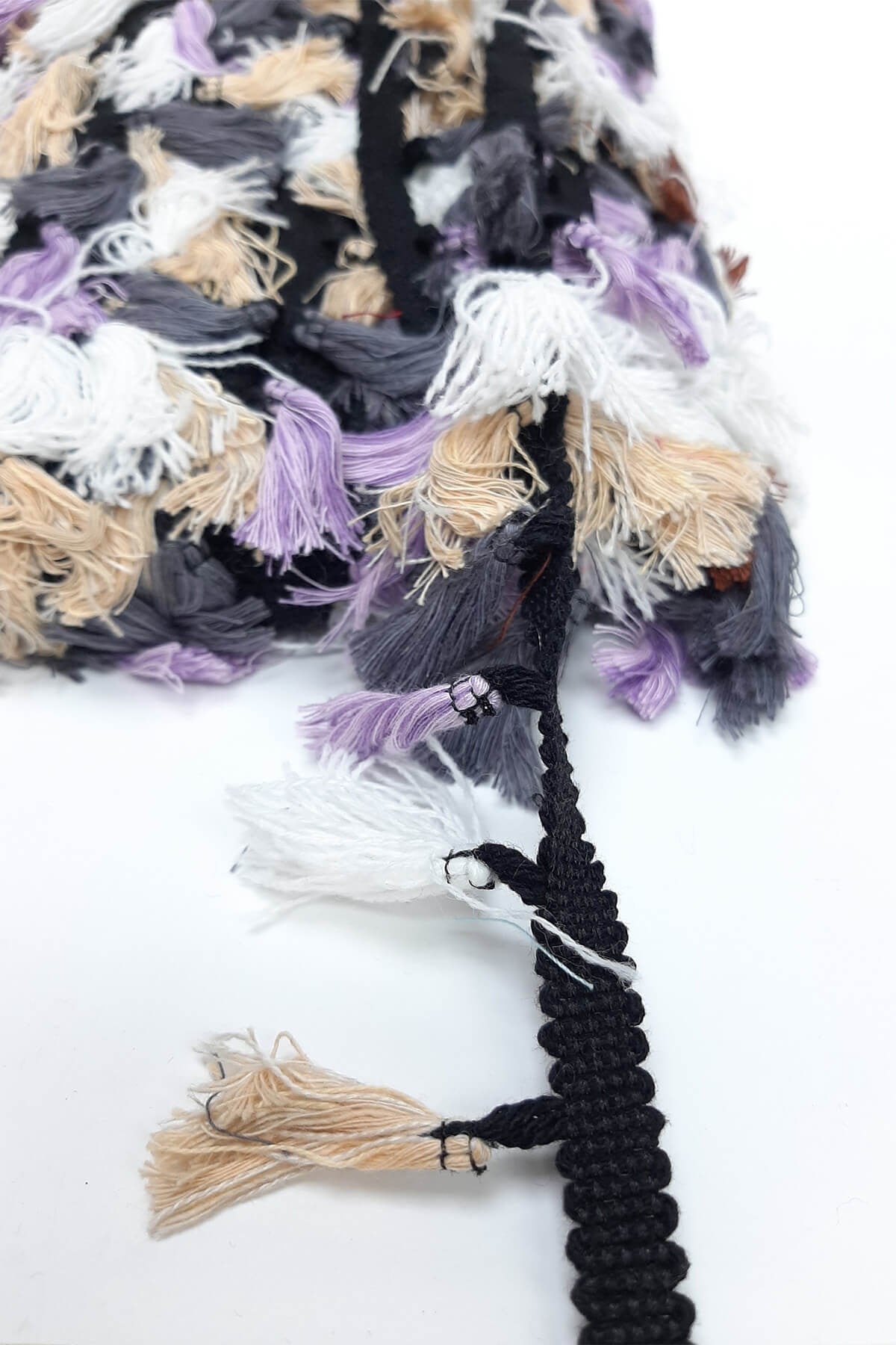Lilac White Cotton Fringe Tassel