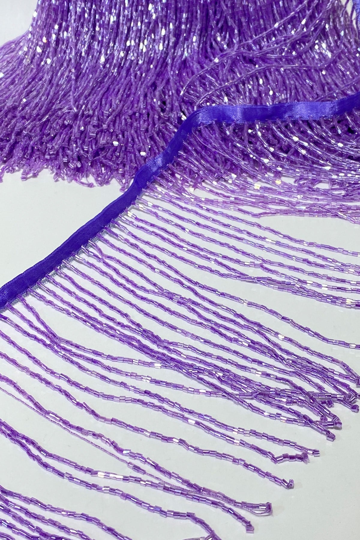 15 cm Fringe Tassel Ribbon with Lilac Beads