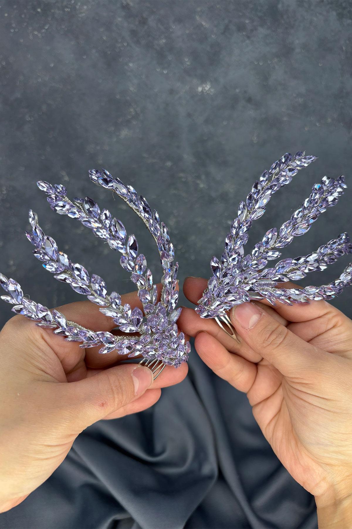 Lilac Double-Sided Comb Bridal Hair Accessory