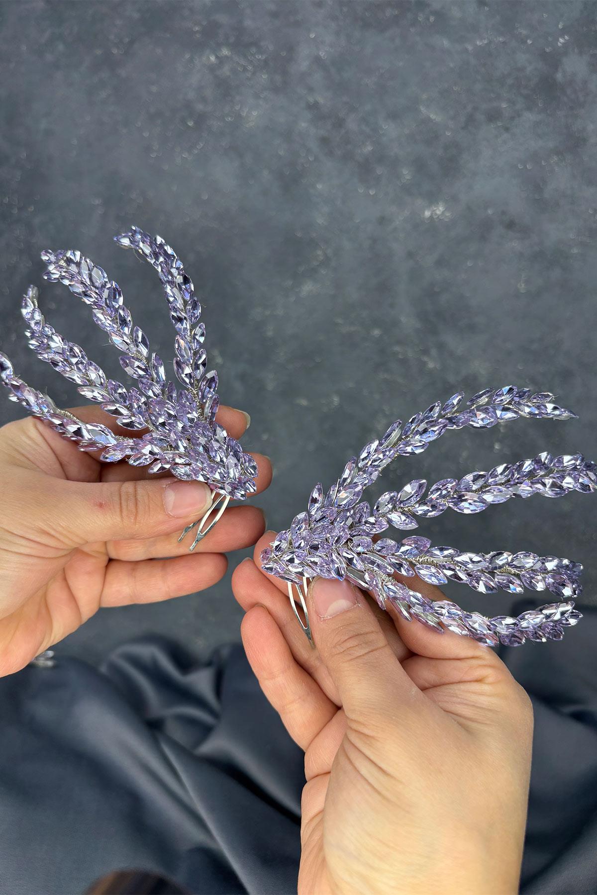 Lilac Double-Sided Comb Bridal Hair Accessory