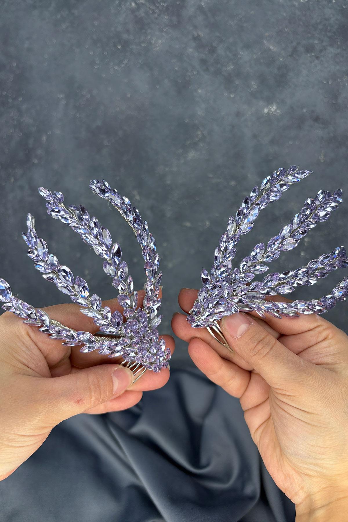 Lilac Double-Sided Comb Bridal Hair Accessory
