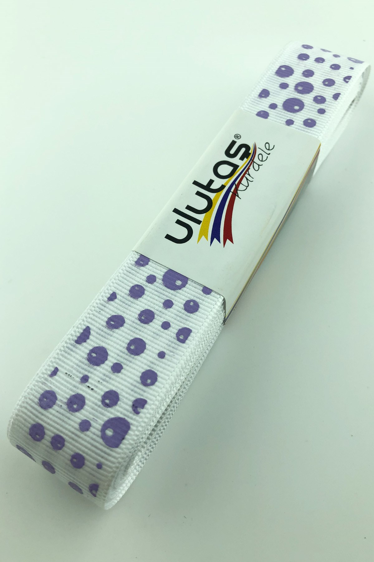 Lilac Polka Dot Print Grosgrain Ribbon 2.5 cm