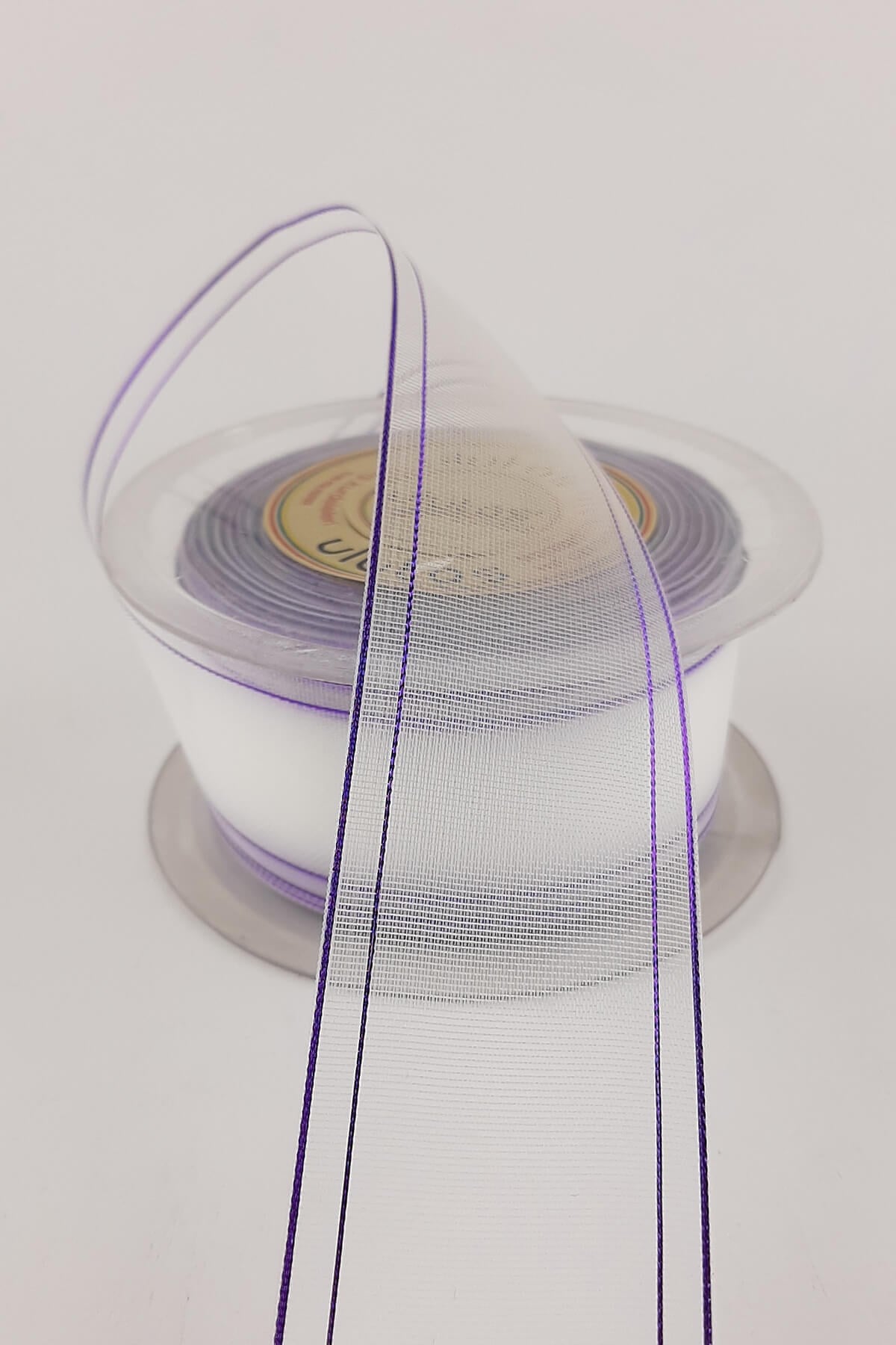 Lilac Colored Glitter Chiffon Ribbon 20 mt