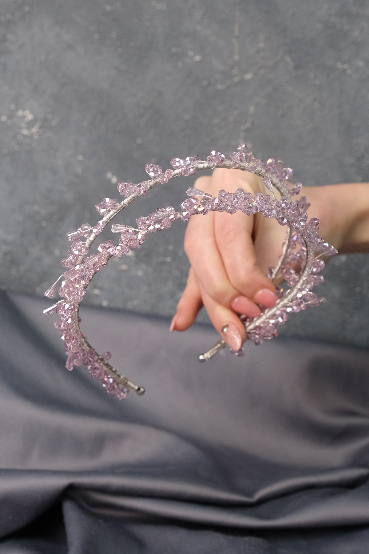 Lila Talya Double Row Beaded Bridal Henna Crown
