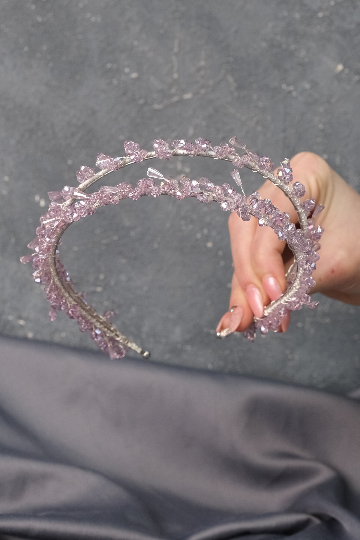 Lila Talya Double Row Beaded Bridal Henna Crown