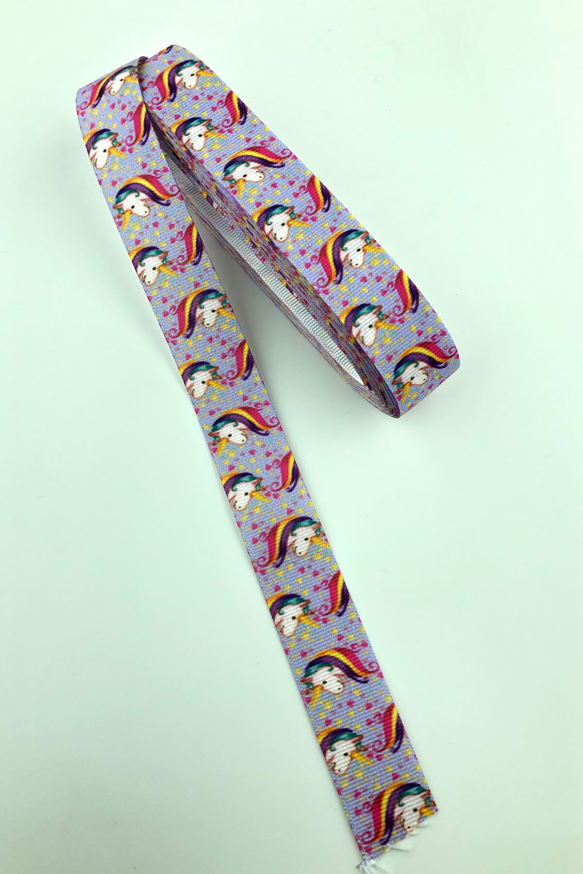 Lilac Unicorn Printed Grosgrain Ribbon 10 Mt