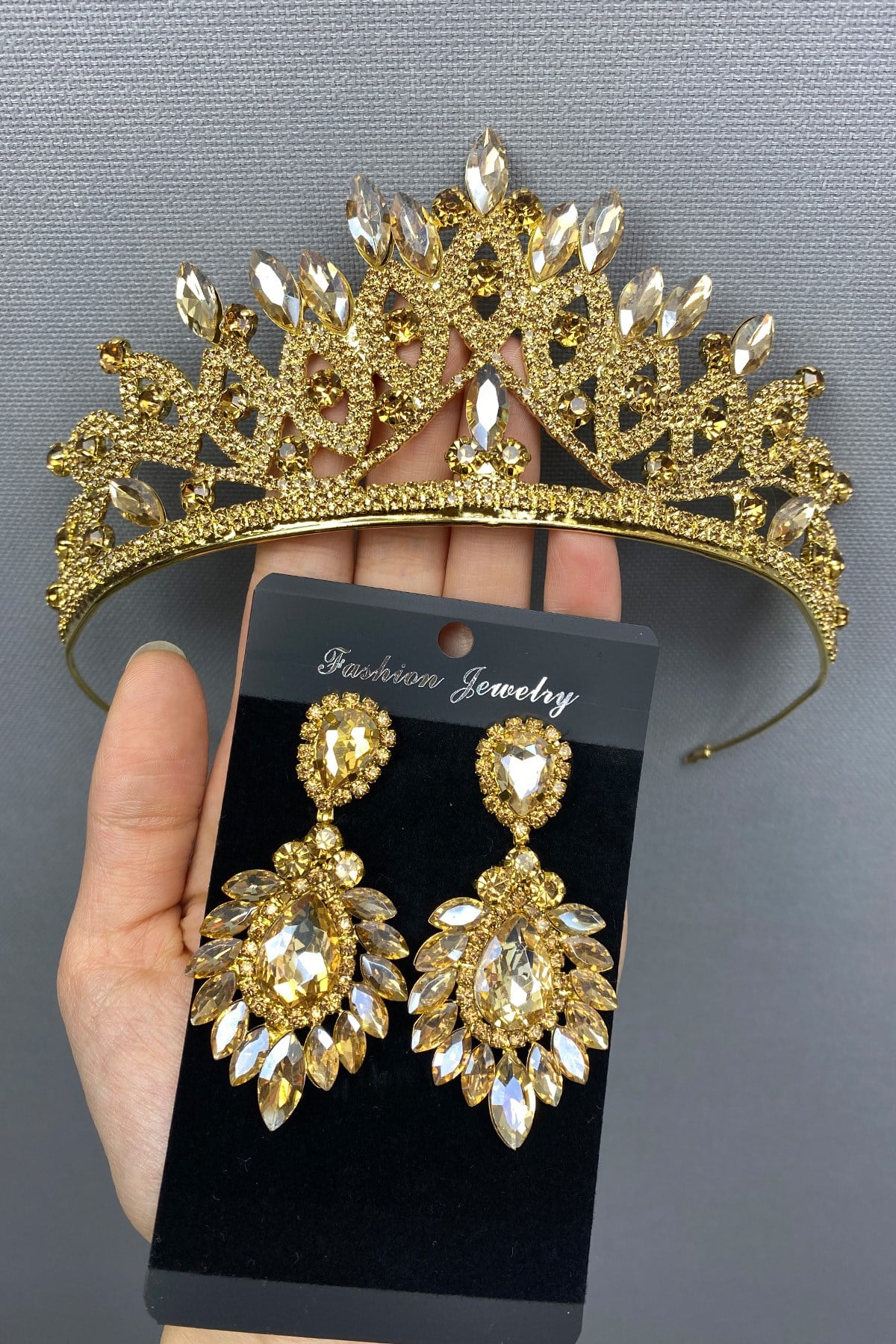 Lilya Bridal Henna Crown and Earring Set