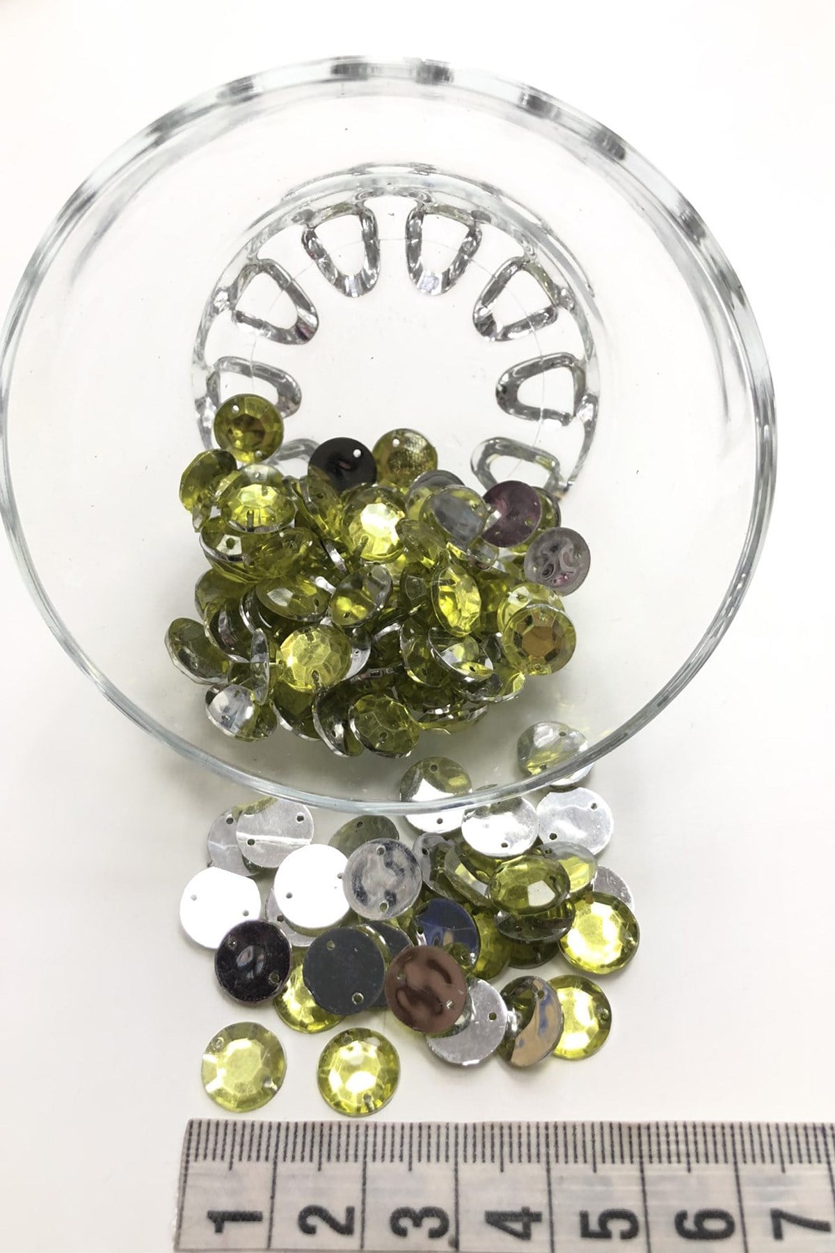 Lemon Yellow Round Plastic Studded Stone 20 gr