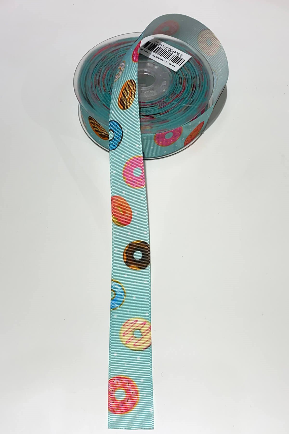 Macoron Desenli Grogren Kurdele 1 mt 2,5 cm Mavi