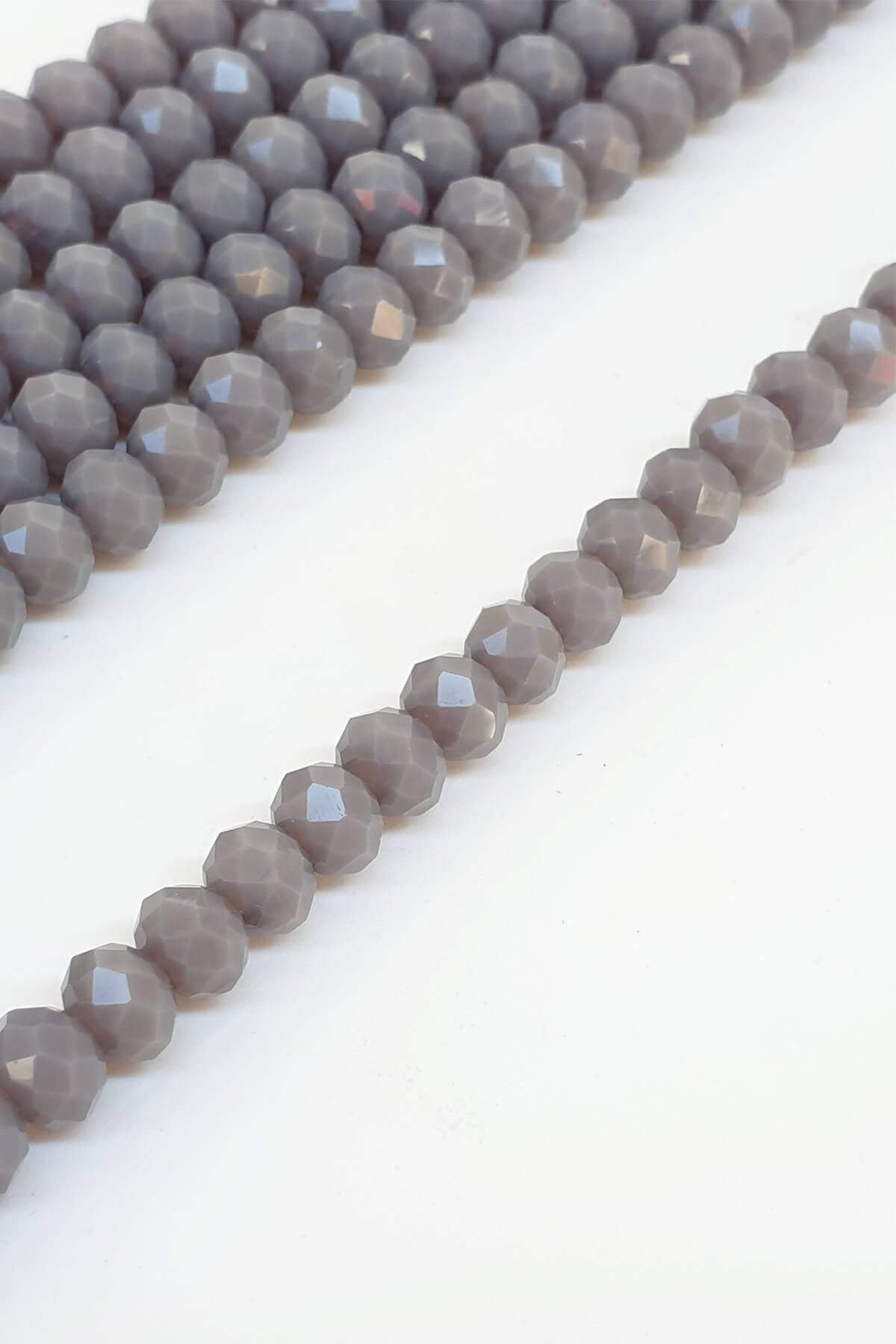 Matte Dark Gray Crystal Beads 6 Mm