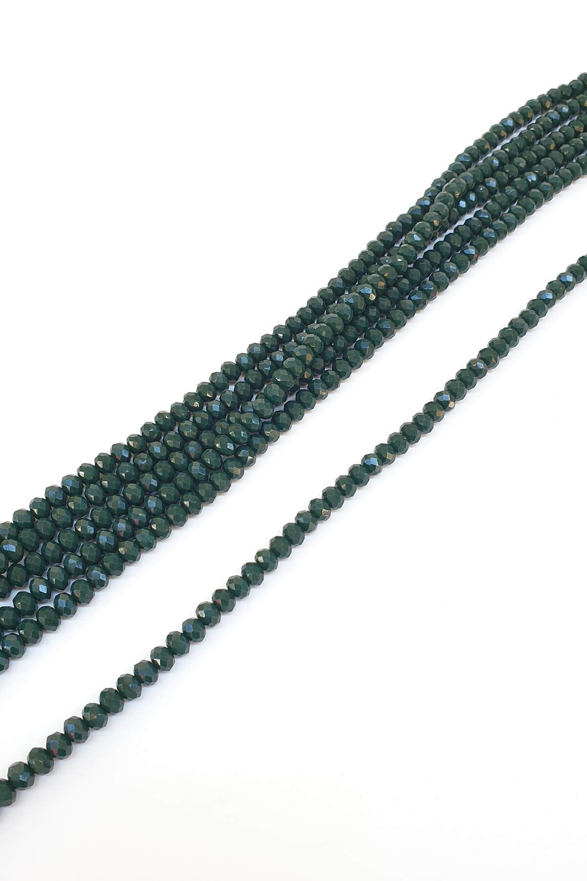 Mat Koyu Yeşil Kristal Boncuk 6 Mm