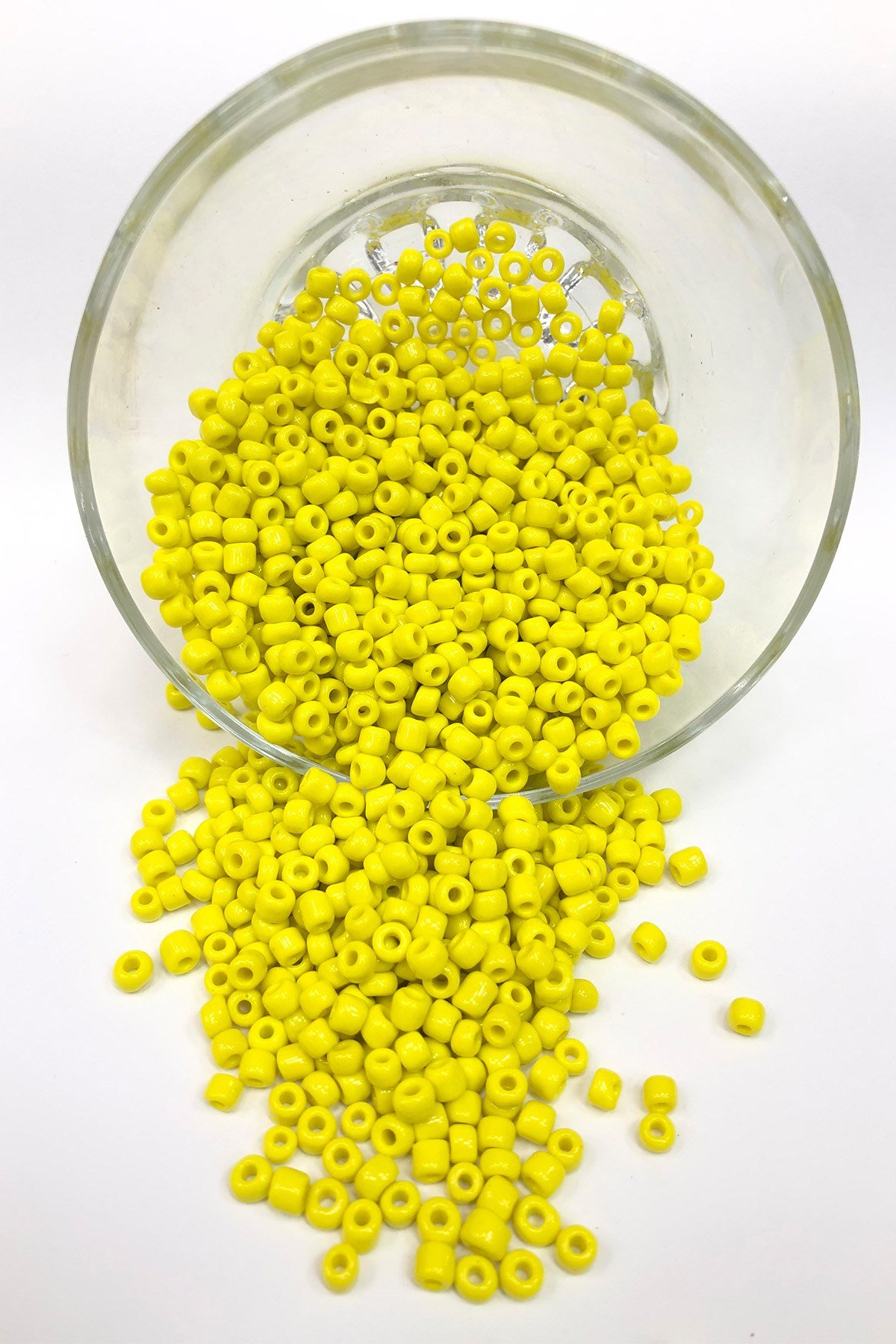 Matte Yellow Sand Beads 4 mm 50 gr
