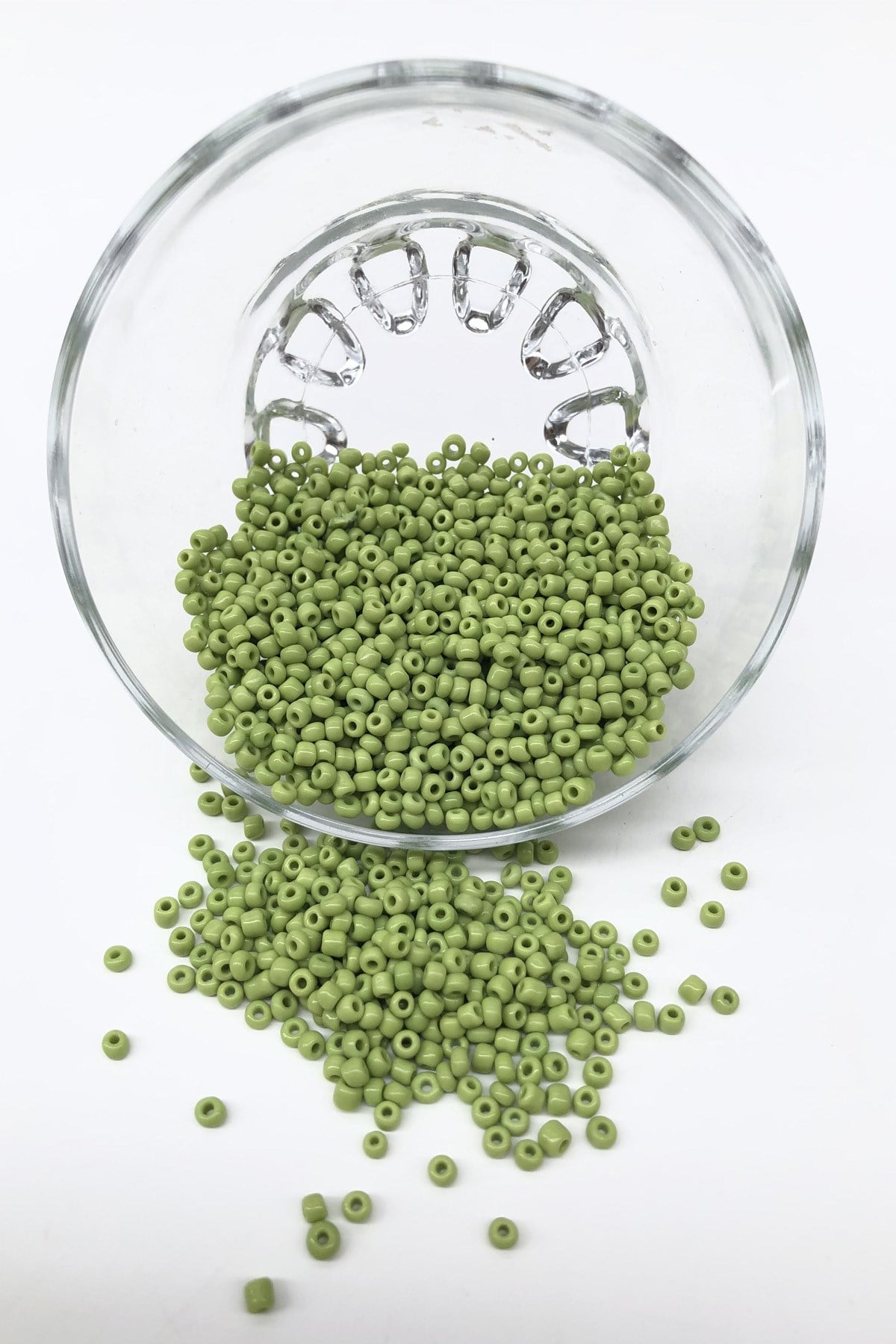 Matt green Sand Beads 3 mm