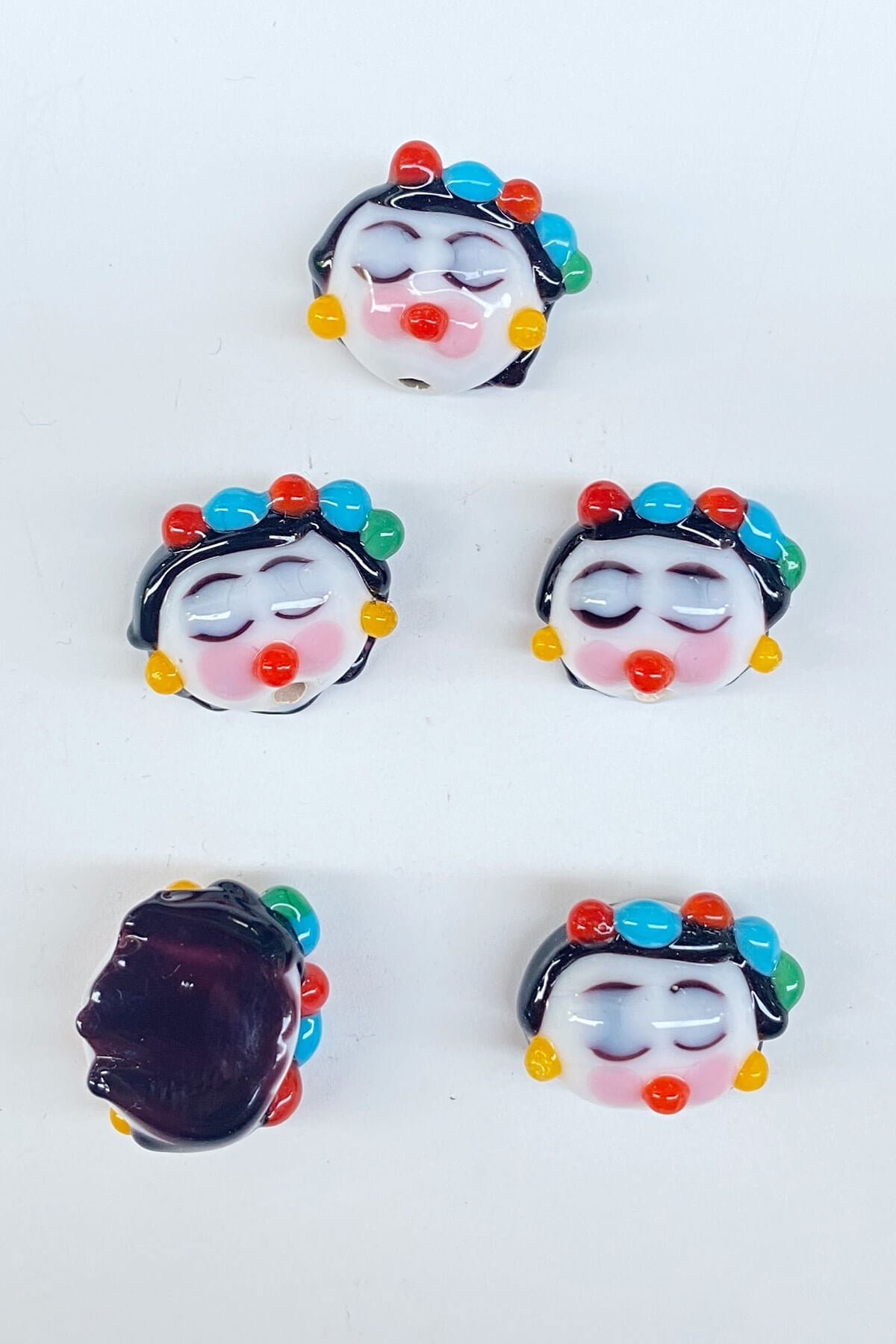 Matryoshka Motif Glass Bead Pendant Colorful 1 Pcs