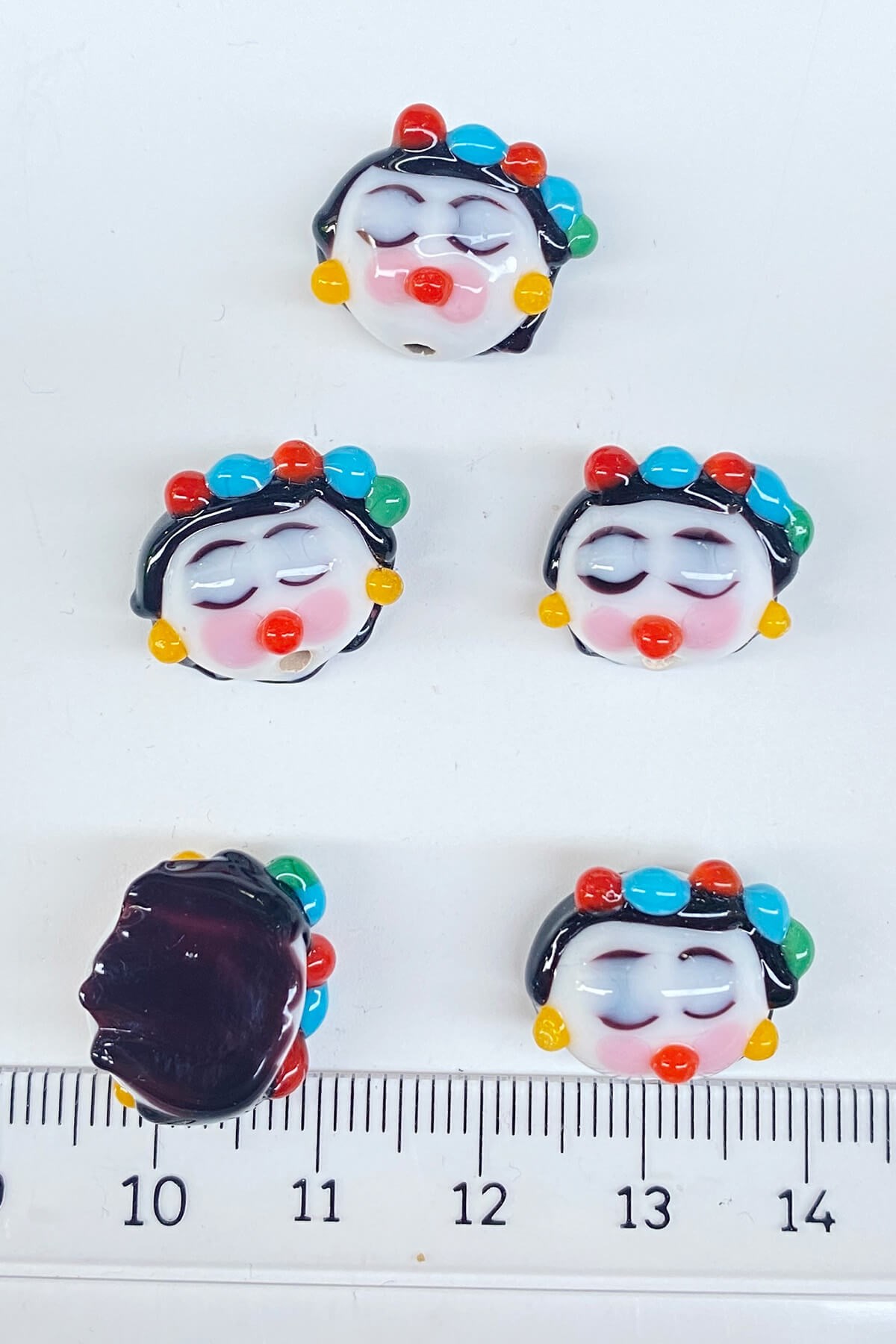Matryoshka Motif Glass Bead Pendant Colorful 1 Pcs