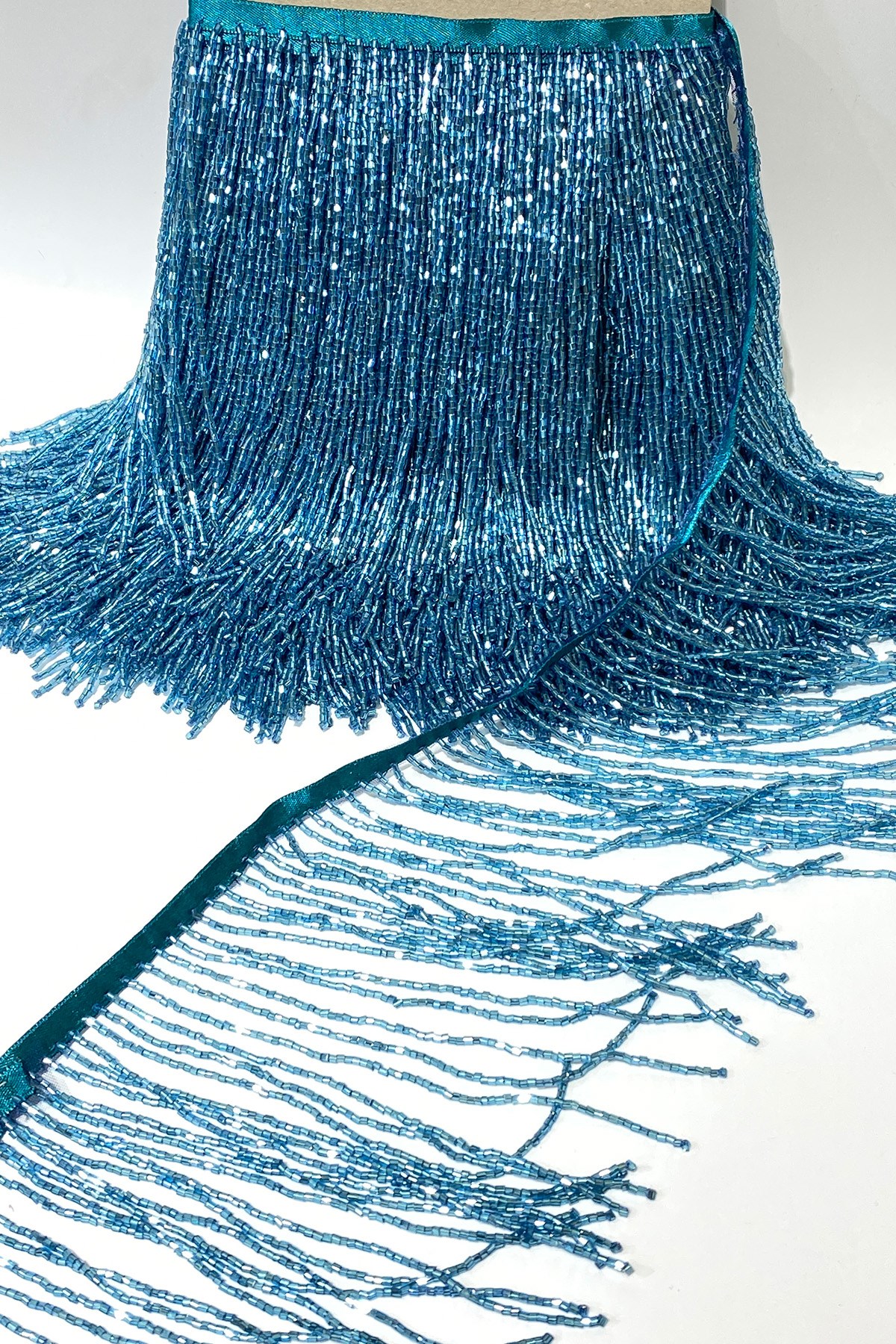 15 cm Fringe Tassel Ribbon with Blue Beads