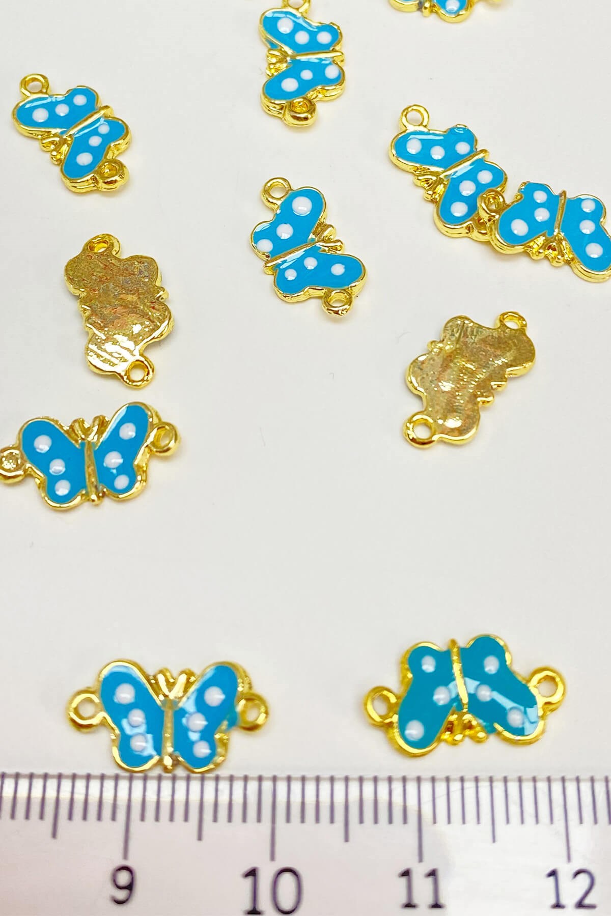 Blue Double-Sided Butterfly Model Bracelet Tip 1 Piece