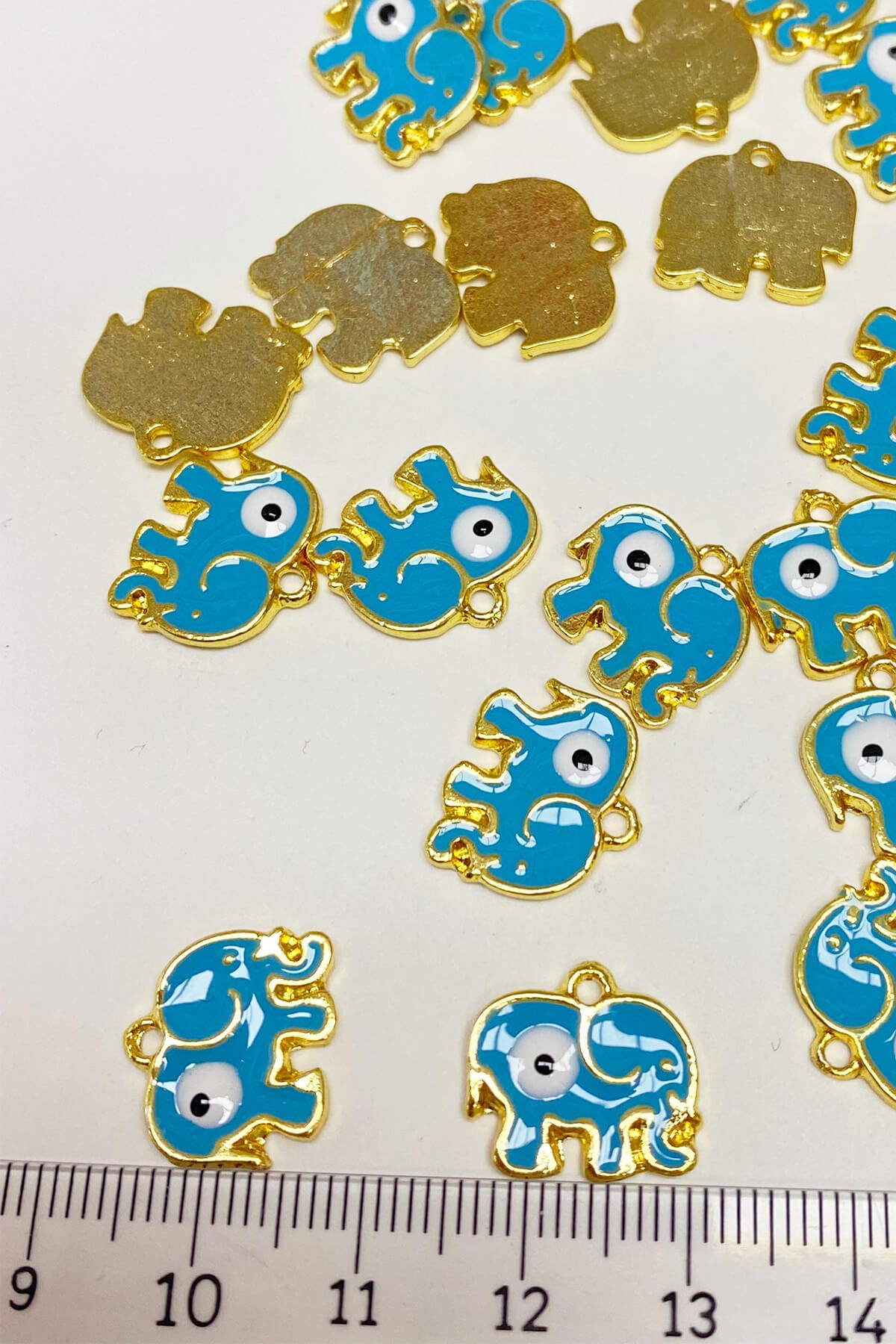 Blue Elephant Shape Evil Eye Bead Pendant 1 Pcs