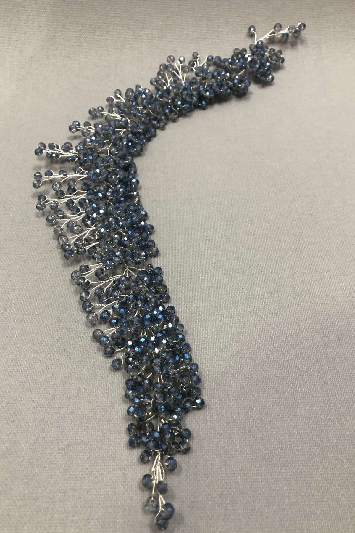 Blue Gray Crystal Hair Accessory