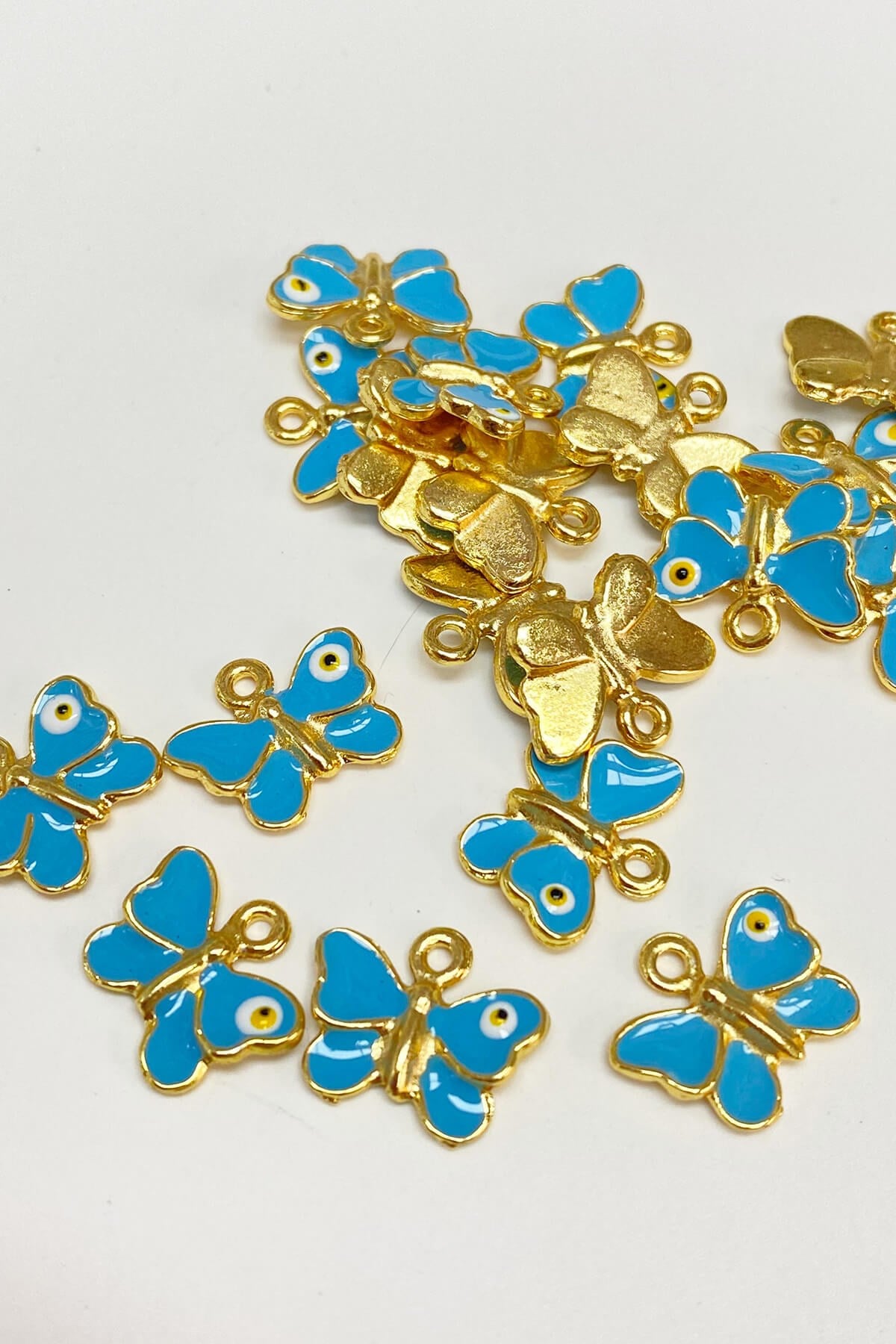 Blue Butterfly Model Evil Eye Bead Pendant 1 Piece