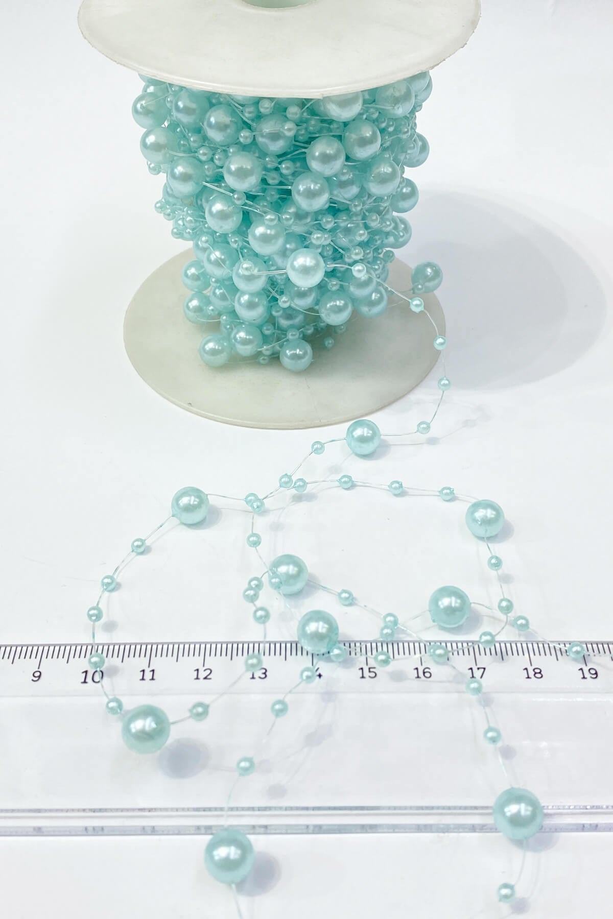 Blue Lined Ribbon Pearl 10 mt