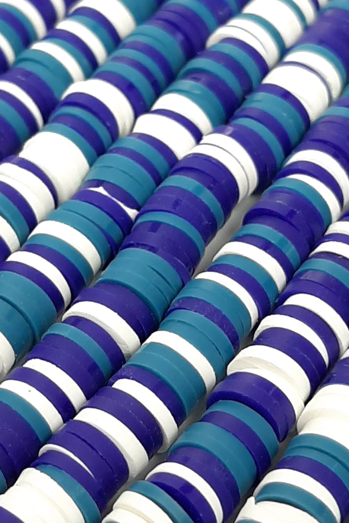 Blue Colored Fimo Dough Beads 6 mm