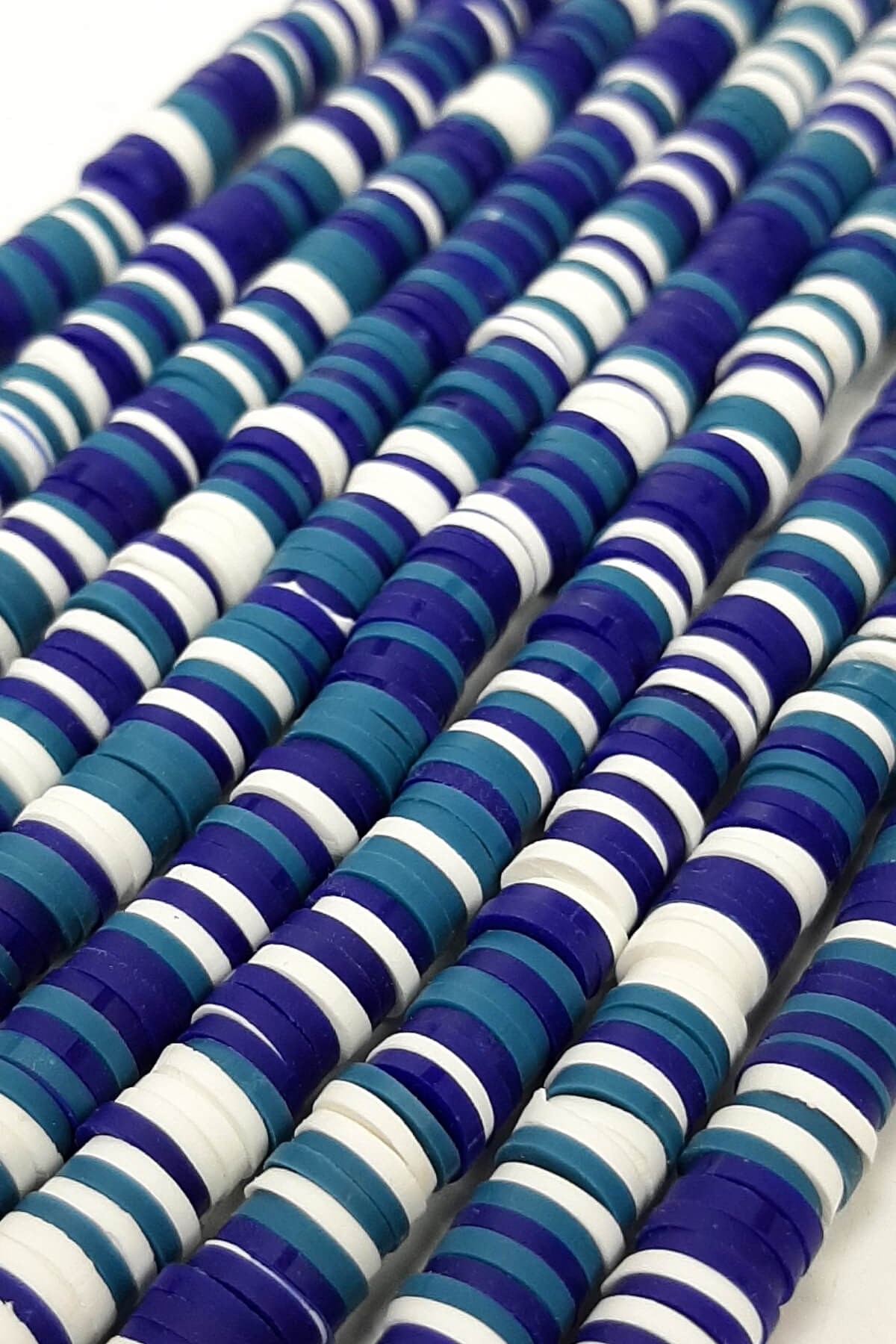 Blue Colored Fimo Dough Beads 6 mm