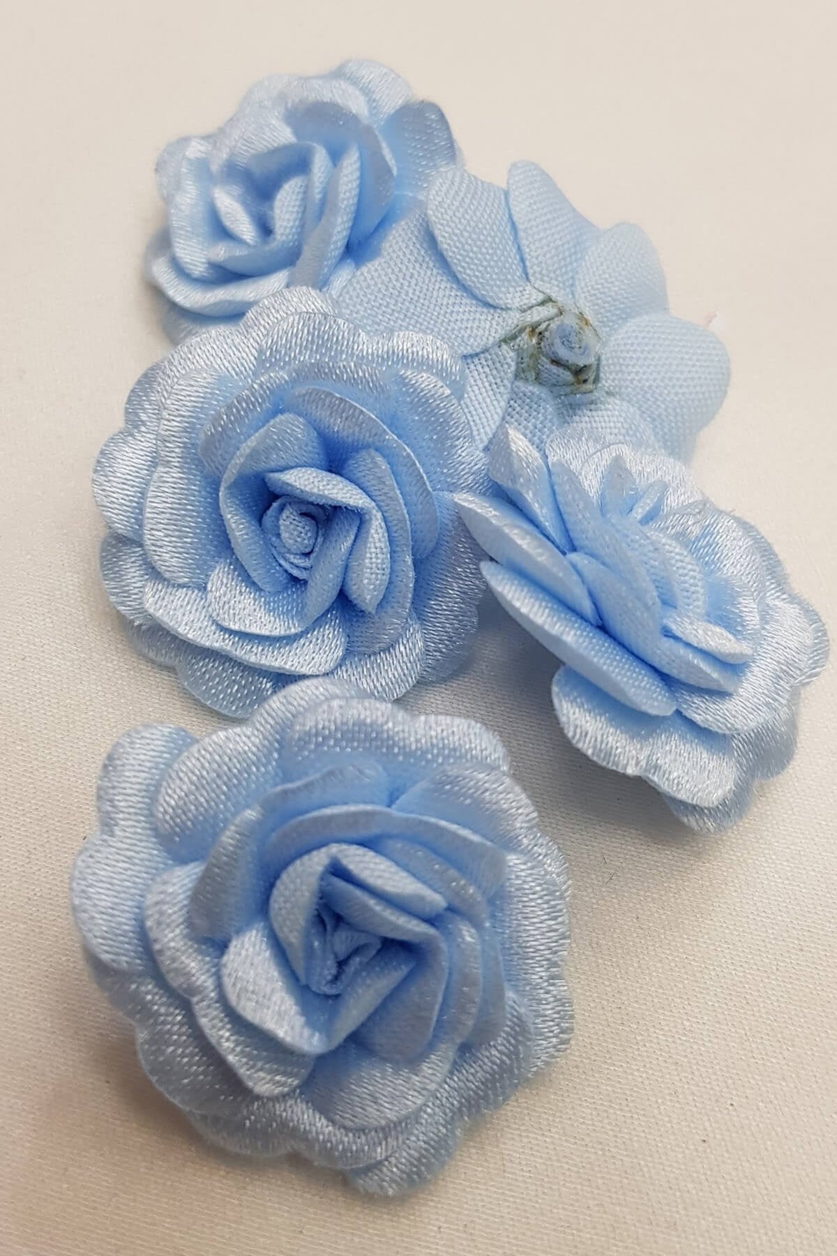 Blue Satin Layered Rose 10 Pcs