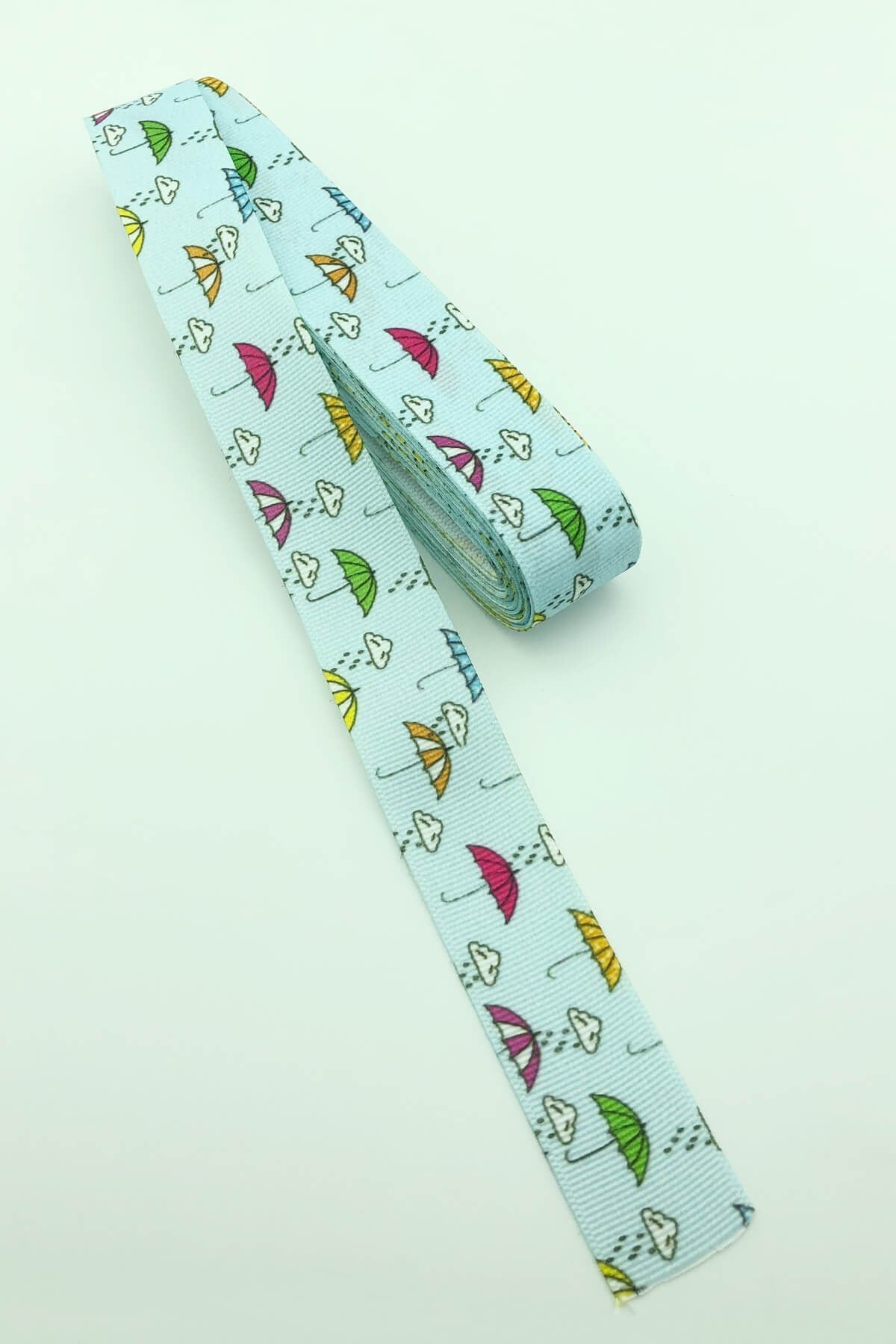 Mavi Şemsiye Baskılı Grogren Kurdele 10 Mt