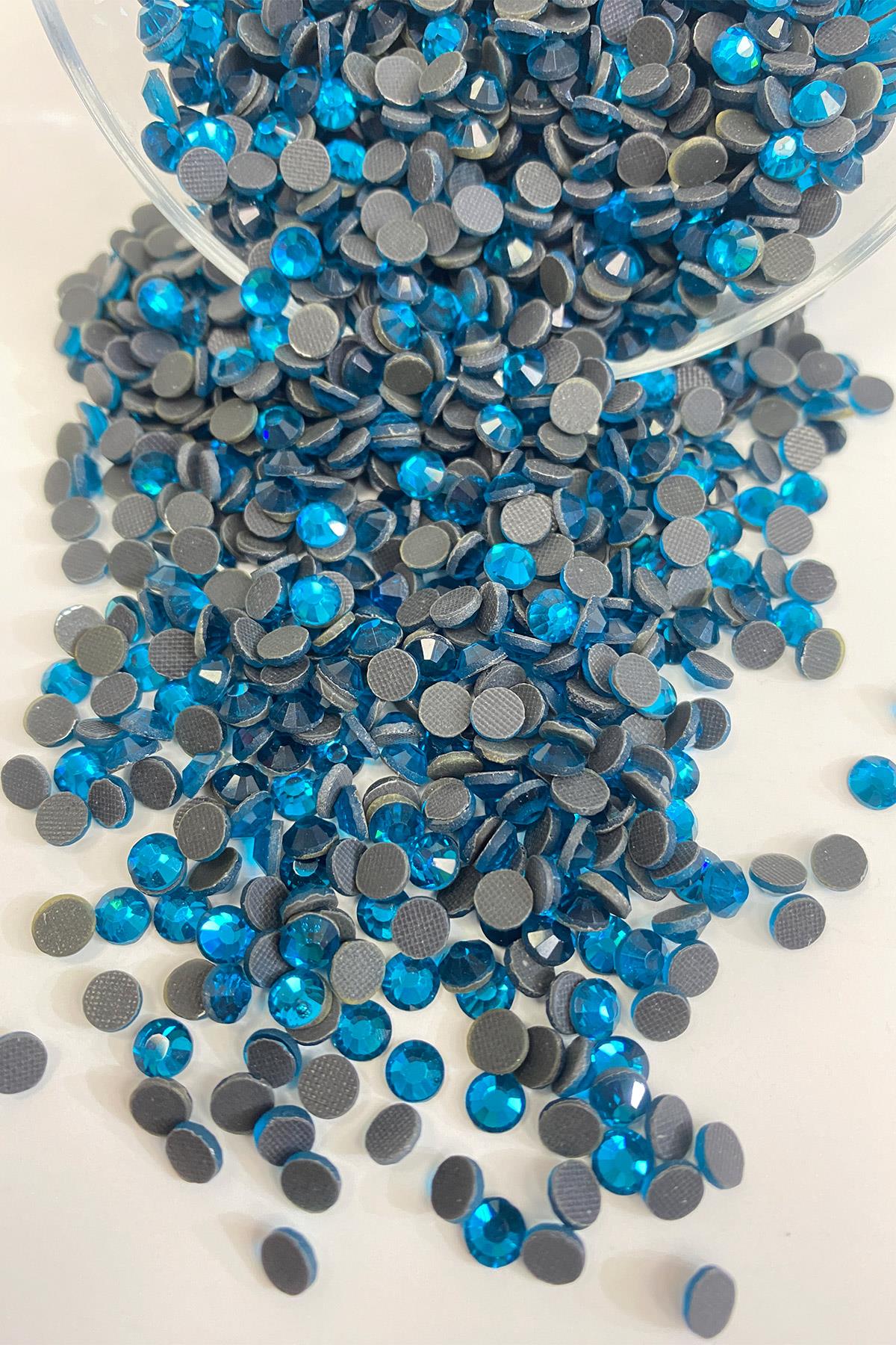 Mavi Ütüyle Yapışan Boncuk Ss20 5mm Yapıştırma Taş 25 grm