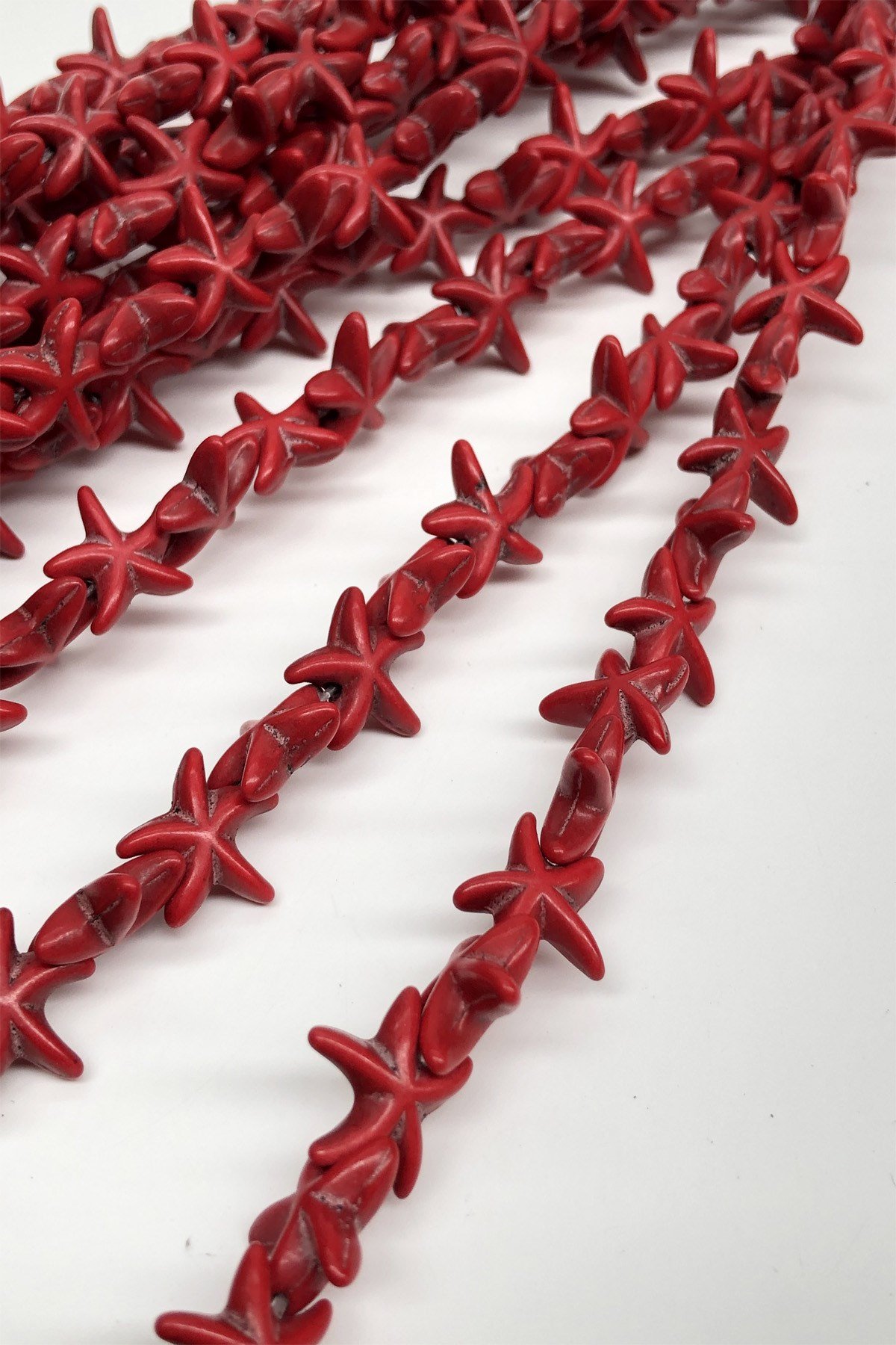 Mercan Kırmızısı Yıldız Taş Boncuk