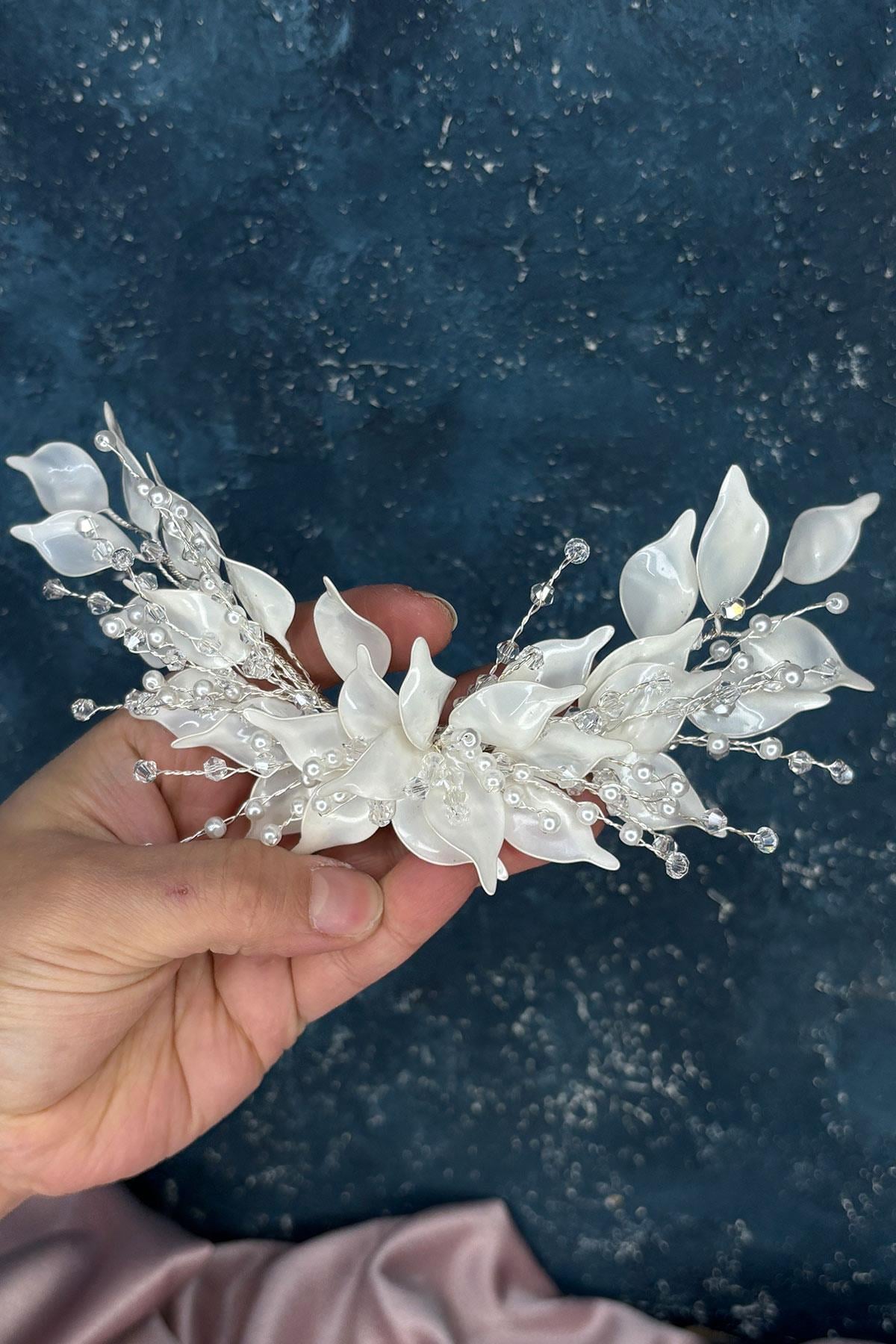 Mine Sedef Resin Bridal Hair and Turban Accessory